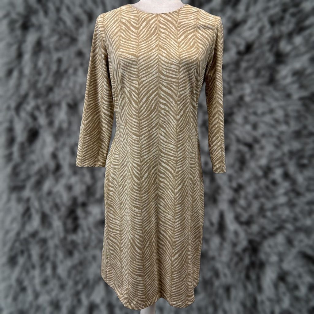 J.McLaughlin J. McLaughlin Sophia Catalina Cloth Dress Zebra Animal Print 3/4 Sleeve Sz M Knee Length Multicolor Sheath Womens Size M / US 6-8 / IT 42-44 - 1 Thumbnail