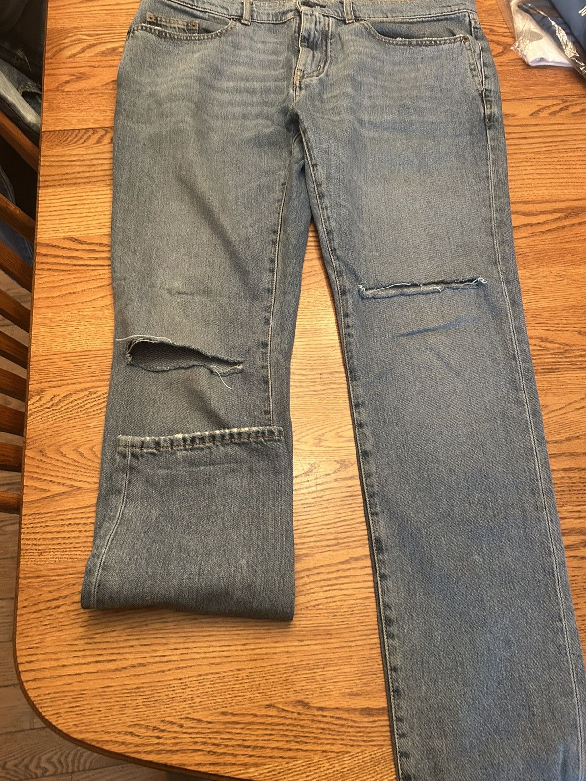 Saint Laurent Paris Saint Laurent SLP 2015FW Double Knee Slashed Jeans Size US 34 / EU 50 - 2 Thumbnail
