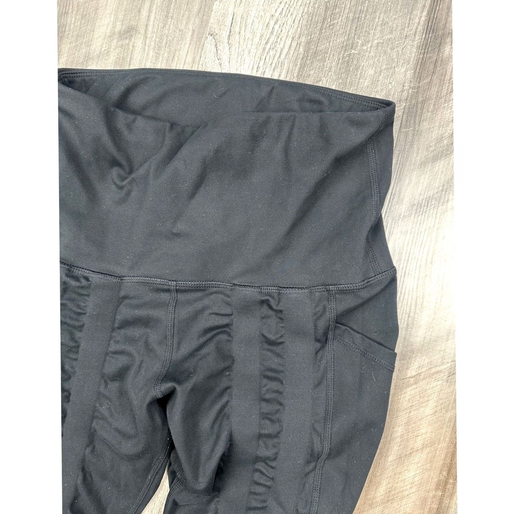 Vintage Sweetflexx High Rise Pockets Full Length Resistance Leggings Black Womens 6 Regular Slim Compression - - NA Size 28" / US 6 / IT 42 - 5 Thumbnail