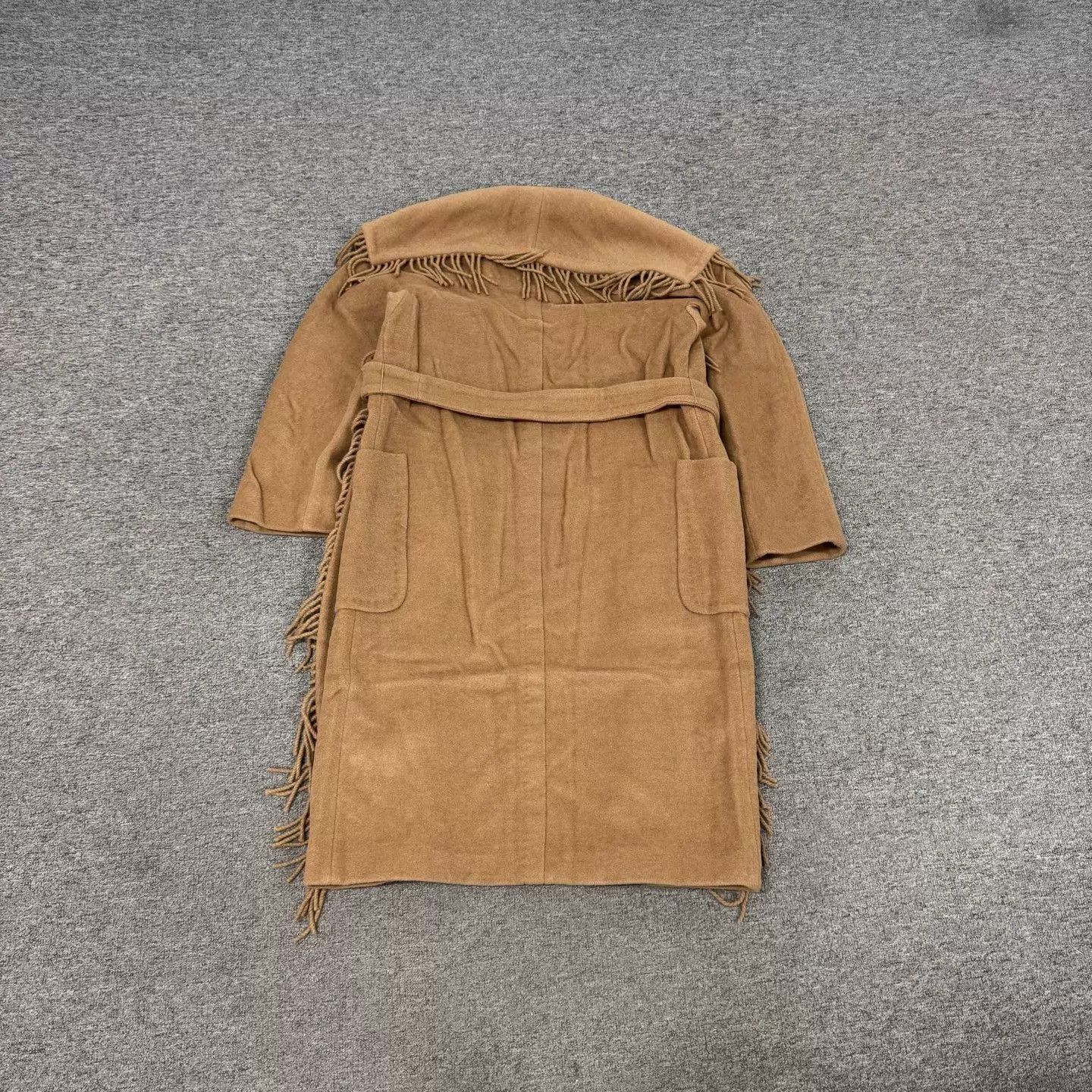 Max Mara MaxMara Runway Camel Fringe Tie Wool Coat 34 99 New Size XS / US 0-2 / IT 36-38 - 2 Thumbnail