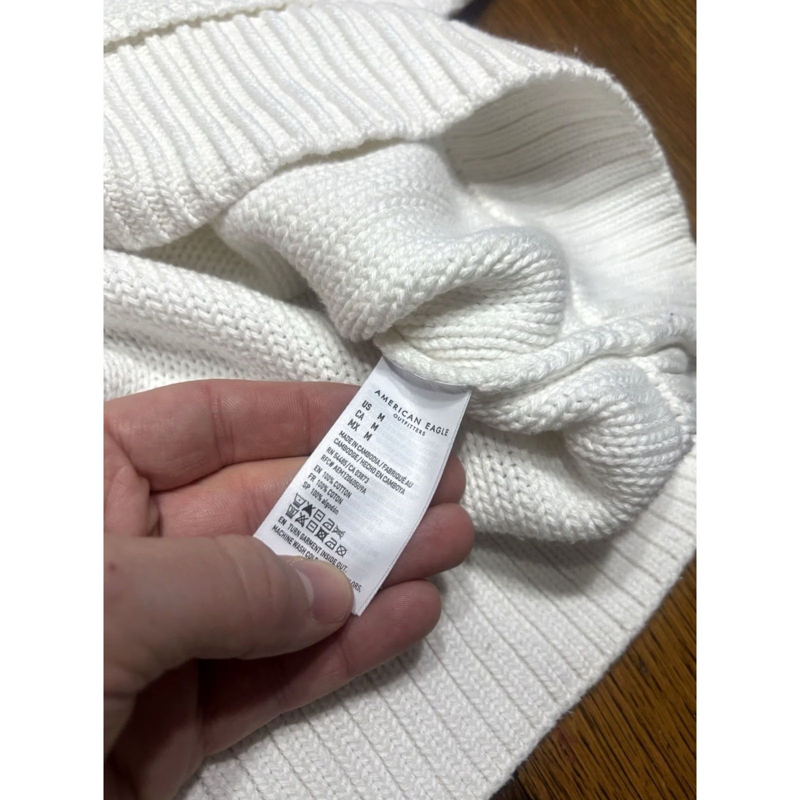 American Eagle Outfitters VINTAGE? No. American Eagle Outfitters Sweater Womens Pullover V-Neck Oversized White M Size M / US 6-8 / IT 42-44 - 5 Thumbnail
