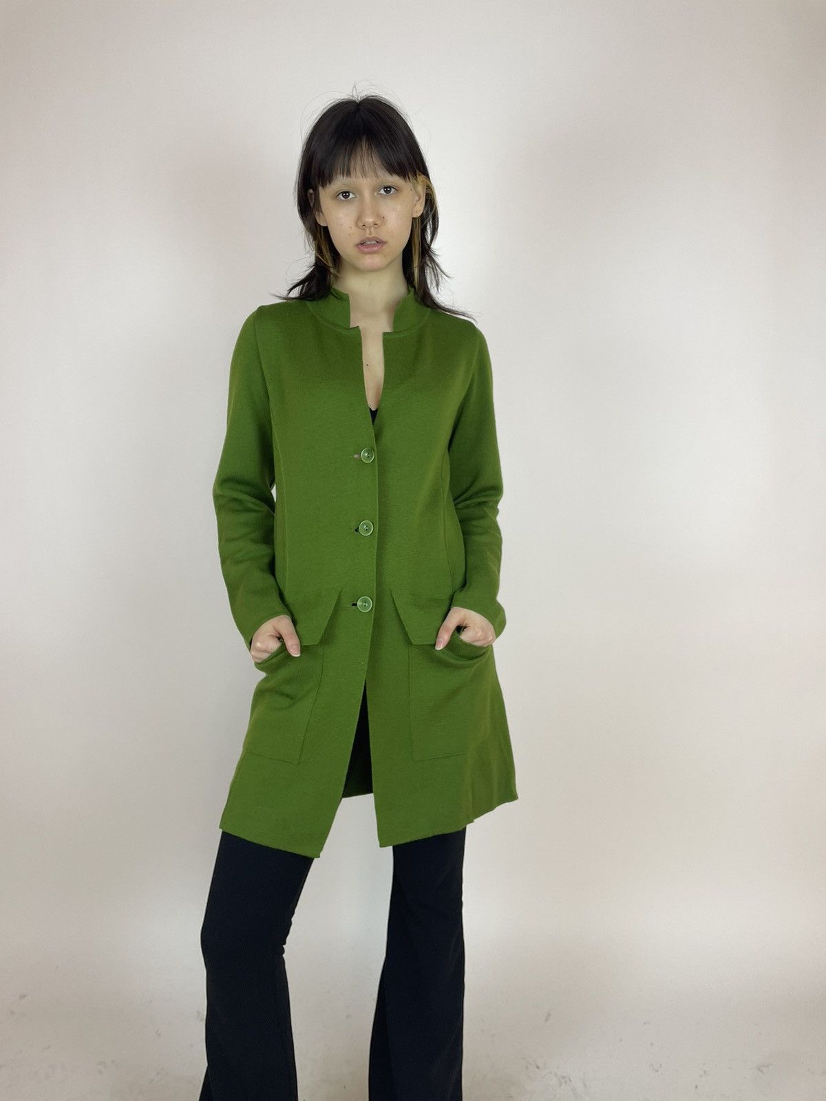 Designer Georg Maier Green wool cardigan Reine Schurwolle wool Size S / US 4 / IT 40 - 1 Thumbnail