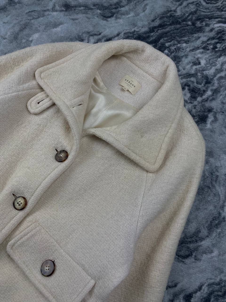 Sezane Sézane Wool Coat Jacket Women Size 34 White Size XXS / US 00 / IT 34 - 4 Thumbnail