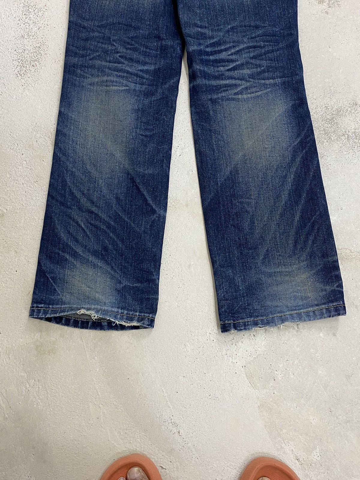 Japanese Brand Vintage Lolita X Yoshitomo Nara Patches Mud Washed Whisker Size US 29 - 16 Thumbnail