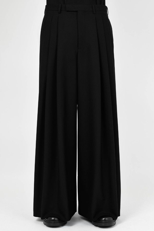 Lad Musician Lad Musician 3Tuck wide Wool Gabardine slacks Size US 32 / EU 48 - 2 Thumbnail