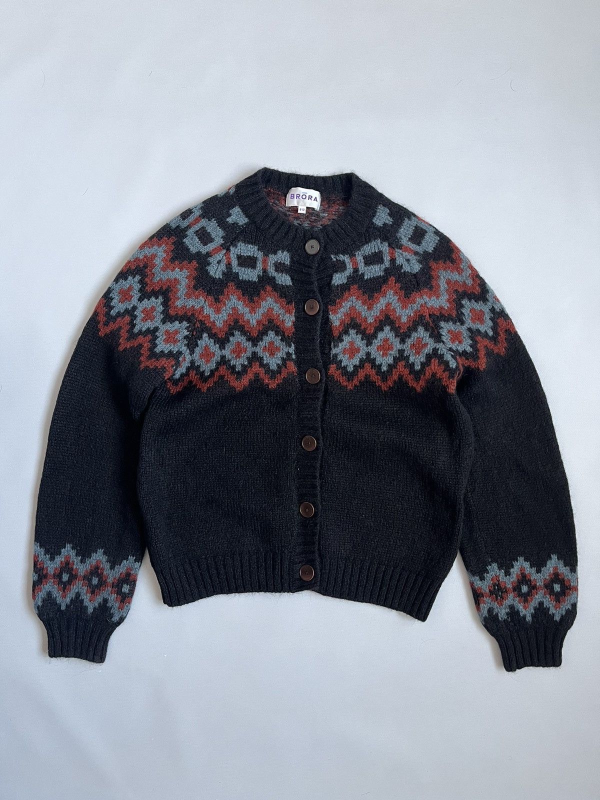 Other Brora Women Wool Alpaca Pattern Button Cardigan Sweater Size S / US 4 / IT 40 - 1 Thumbnail