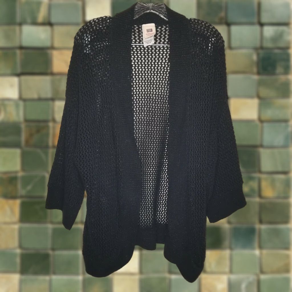 Faded Glory VINTAGE Faded Glory Cardigan Knit Sweater Women Plus Size 18W Black Womens Cardigan 18W/20W Size XXL / US 16-18 / IT 52-54 - 1 Thumbnail