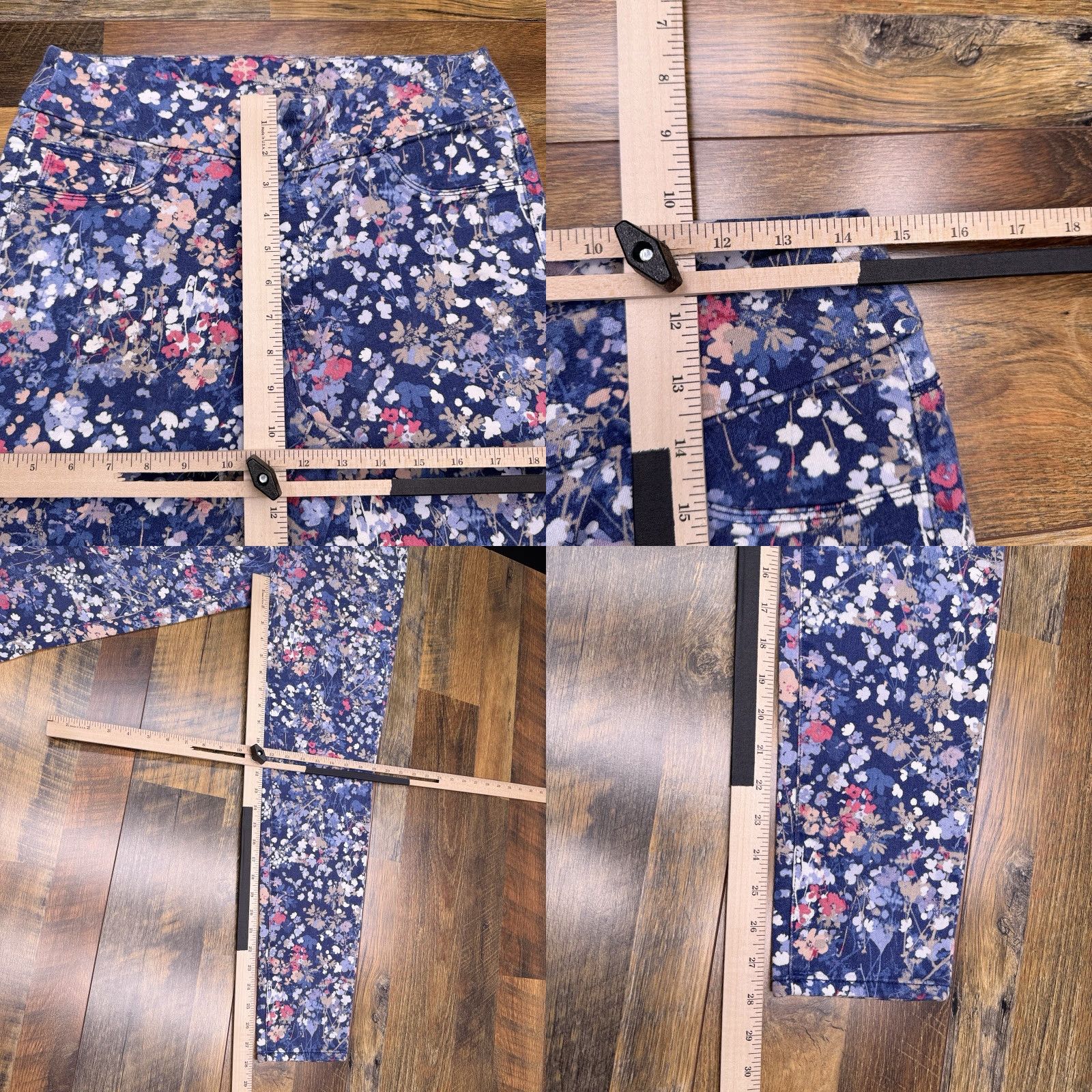 Vintage Chicos Womens Jegging 1R Blue Flowers Mid Rise Stretch Jeans Size 25" / US 0 / IT 36 - 8 Thumbnail