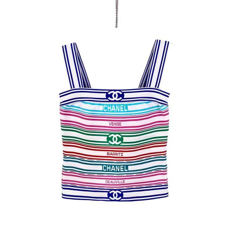 Chanel Chanel Rainbow striped logo knitted strap vest Size XXS / US 00 / IT 34 - 1 Thumbnail