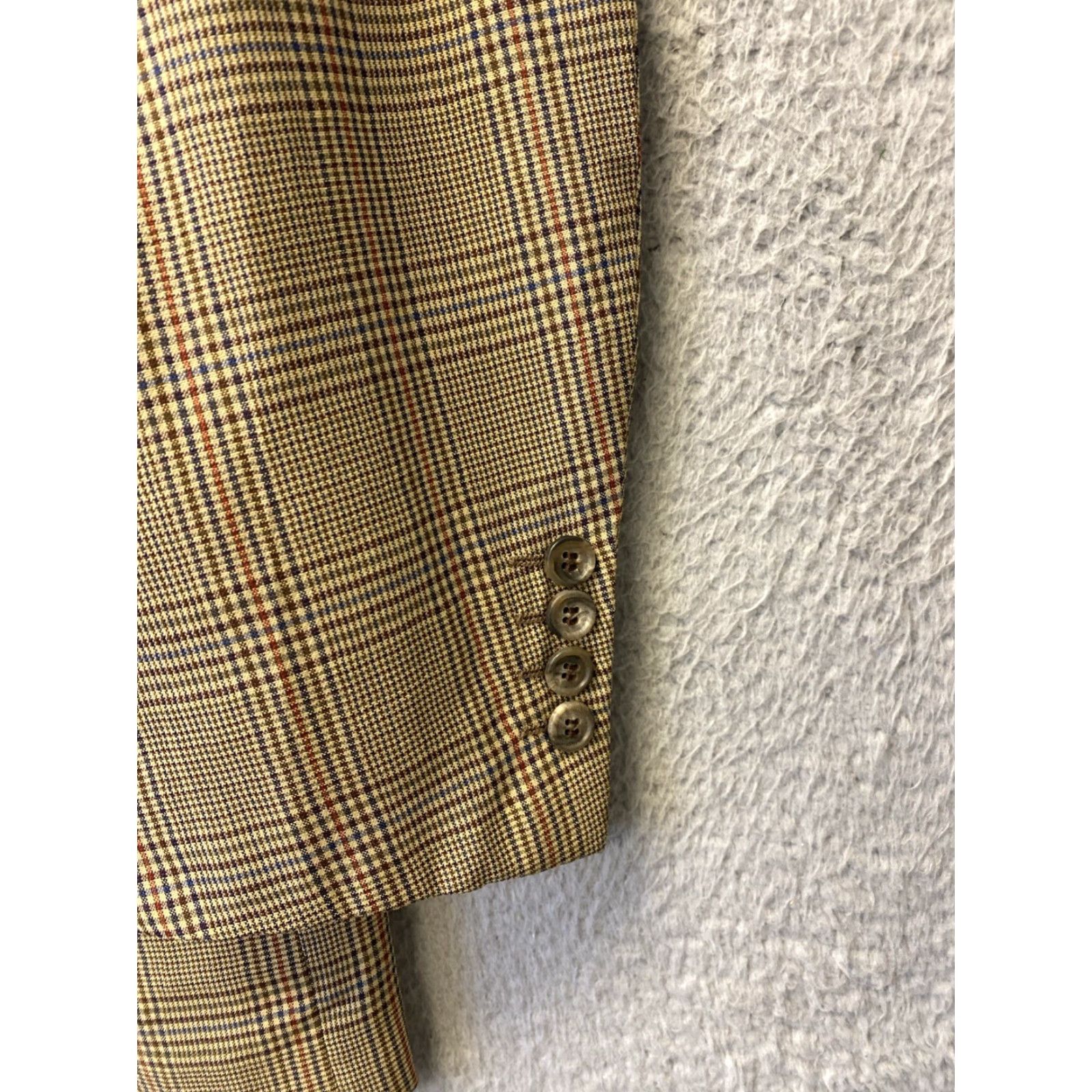 Bugatti MENS BUGATTI PLAID BLAZER 42R EU 56 LIGHT BROWN WOOL SPORT COAT TUXEDO Size 42R - 2 Thumbnail