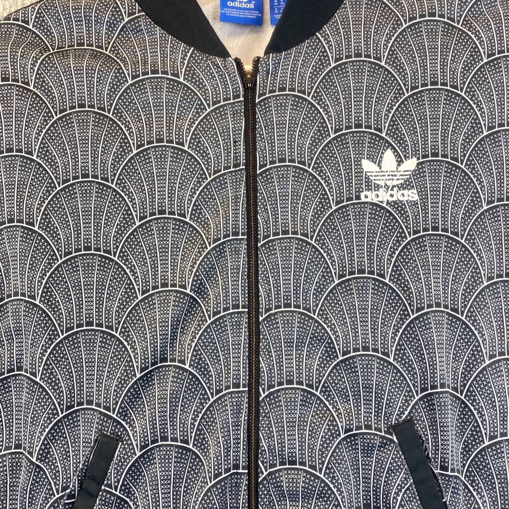Adidas adidas Track Jacket Mens S Full Zip 3 Striped Gray Athletic Geometric 87-57 Size US S / EU 44-46 / 1 - 3 Thumbnail