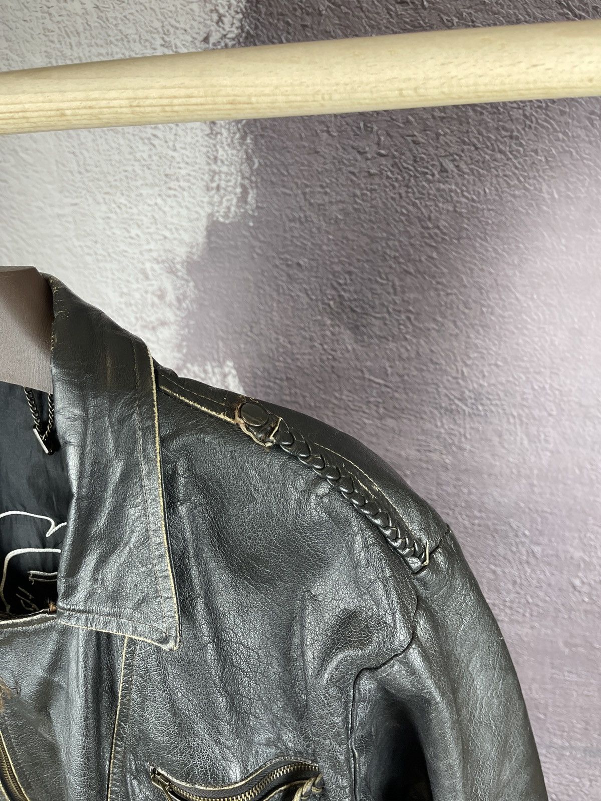 Vintage Norma Vintage 80s 90s Leather motorcycle jacket Kronos Rare Size US L / EU 52-54 / 3 - 13 Thumbnail