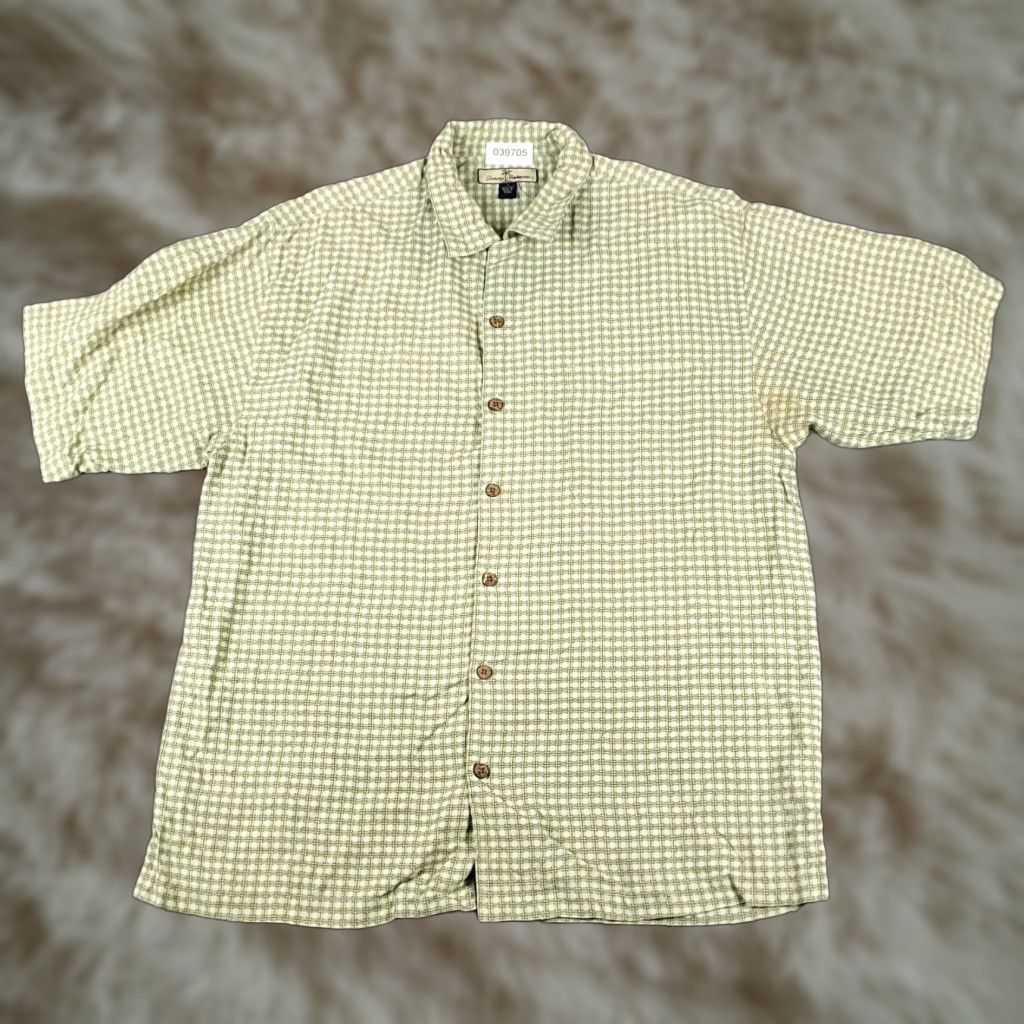 Tommy Bahama Tommy Bahama Shirt Mens Large Green Tropical Hawaiian Short Sleeve Button Up Size US L / EU 52-54 / 3 - 1 Thumbnail