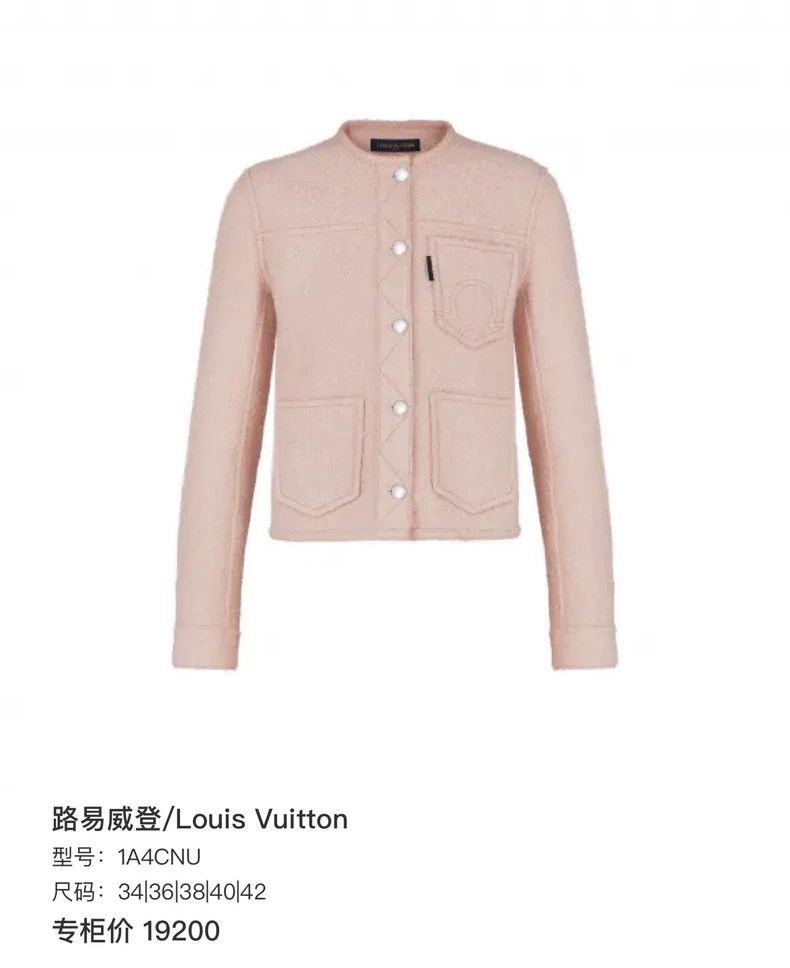 Louis Vuitton Louis Vuitton Pink woolen casual jacket Size XXS / US 00 / IT 34 - 5 Thumbnail