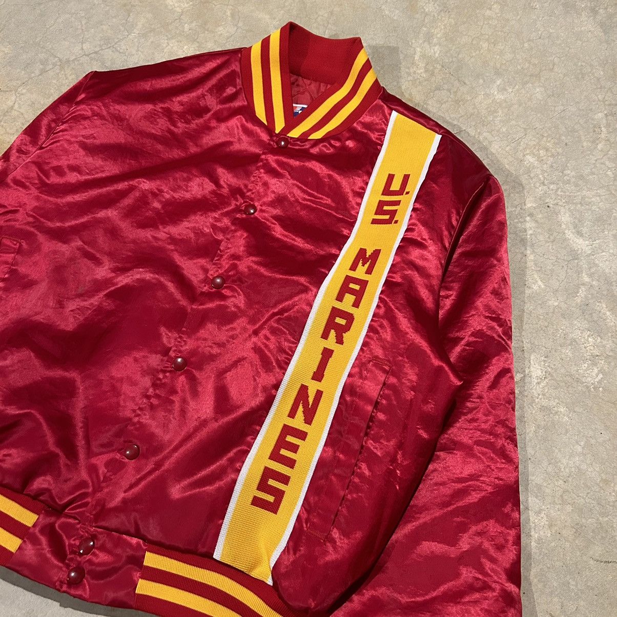 Vintage Crazy Vintage 80s US Marines Swingster Satin Bomber Jacket Size US XL / EU 56 / 4 - 3 Thumbnail