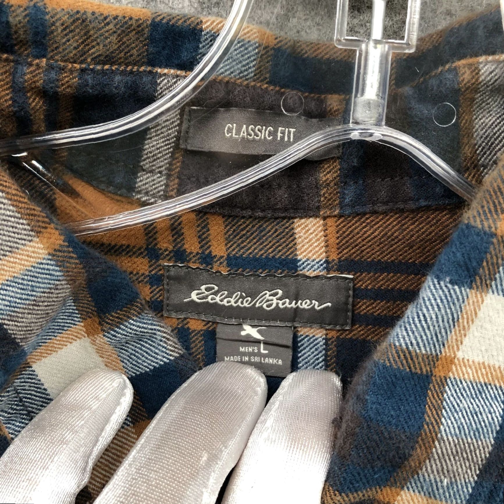 Eddie Bauer VINTAGE Eddie Bauer Flannel Shirt Mens L Classic Fit Brown Blue Plaid Thick Cotton Size US L / EU 52-54 / 3 - 5 Thumbnail