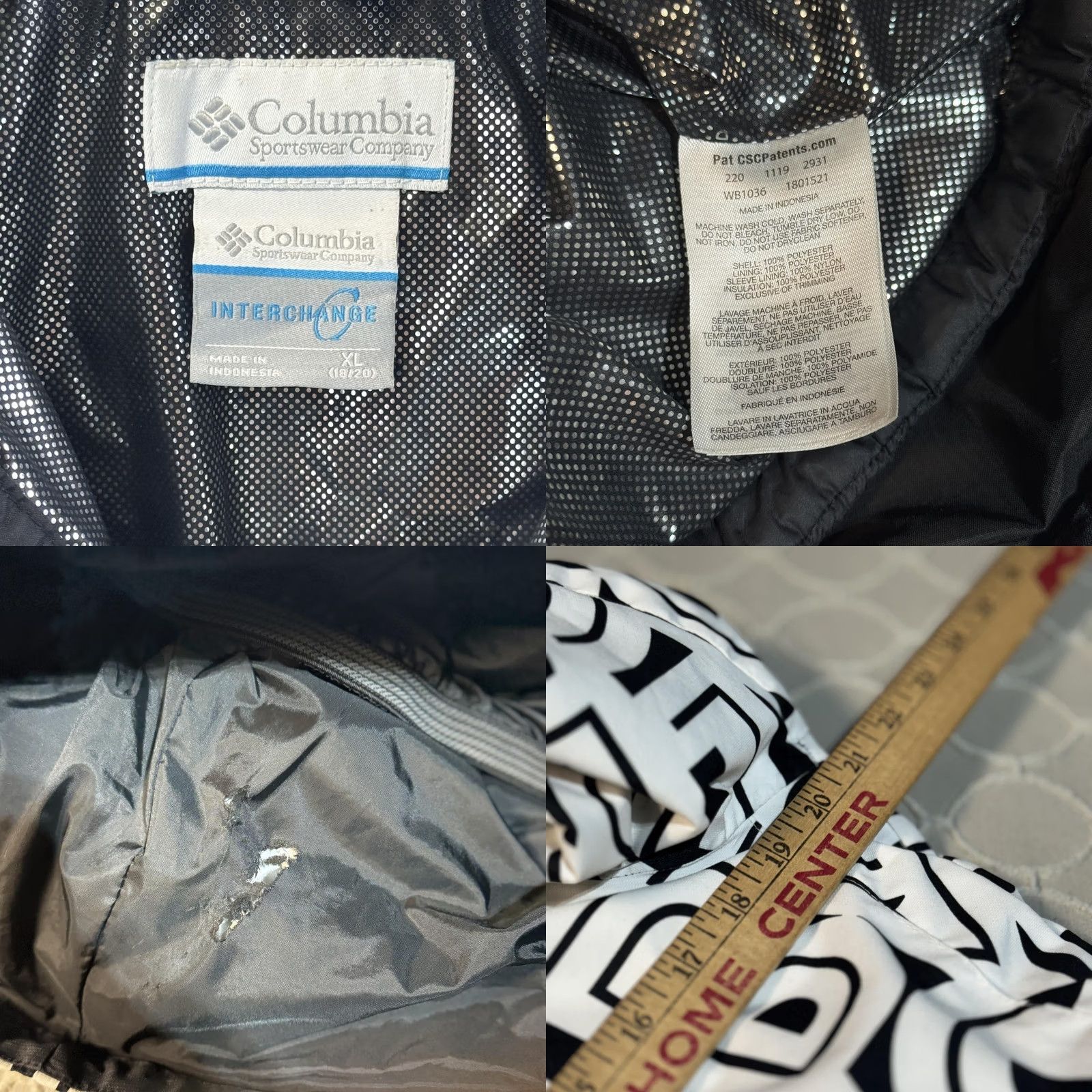 Vintage Columbia Jacket Mens XL Black White Omni-Tech Interchange Hooded Ski Coat Size US XL / EU 56 / 4 - 8 Thumbnail