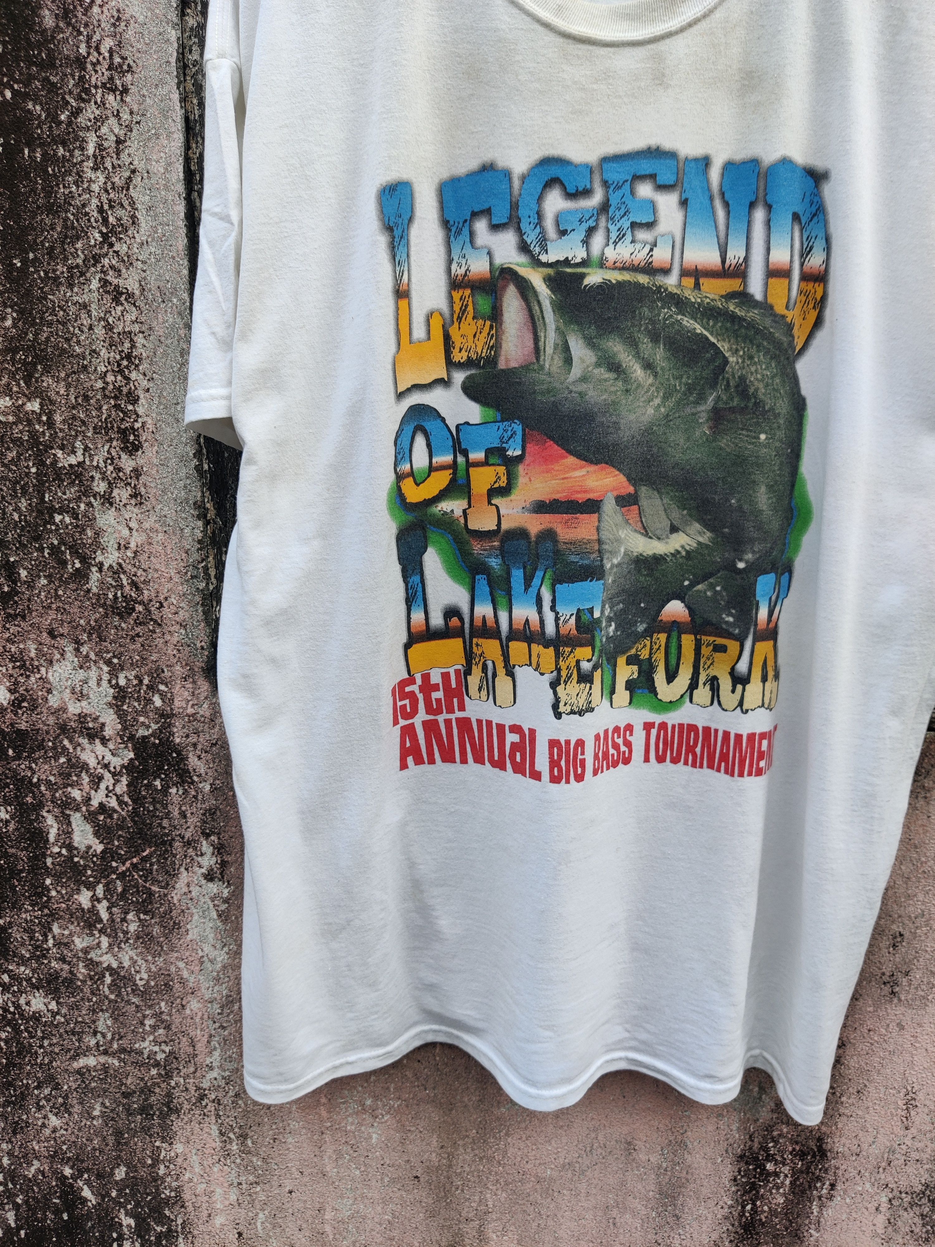Vintage Vintage Legend Big Bass Fishing Overprint Shirt Size US XXL / EU 58 / 5 - 4 Thumbnail
