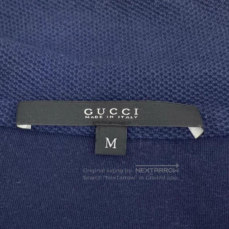Gucci Gucci Dark blue logo embroidered cotton lapel zipper long- Size US M / EU 48-50 / 2 - 5 Thumbnail