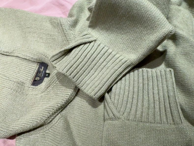 Loro Piana LORO PIANA Bean-green cashmere pullover sweater Size M / US 6-8 / IT 42-44 - 3 Thumbnail