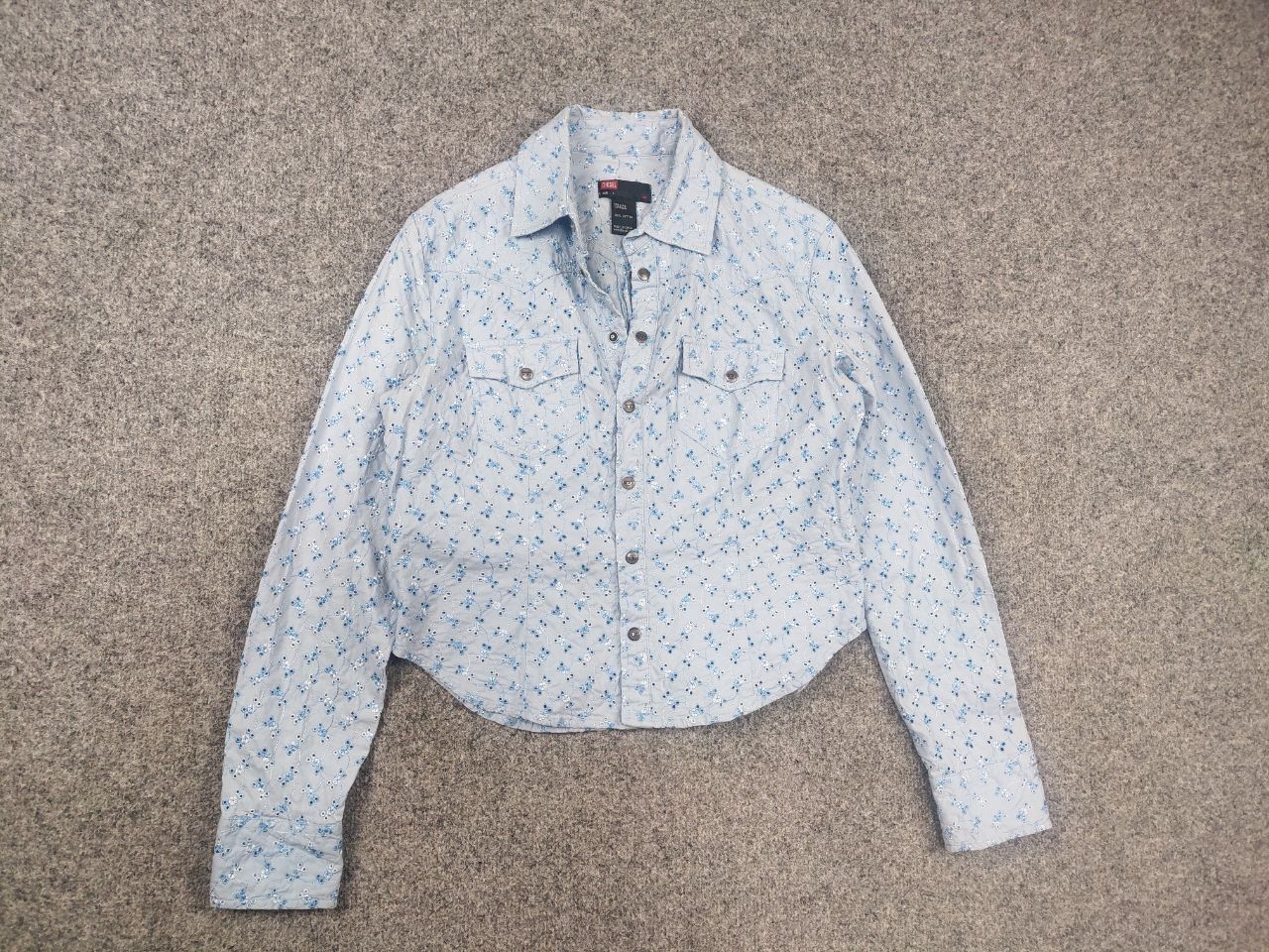 Diesel Vintage Diesel shirt Long sleeve embroidered flowers Y2k Size L / US 10 / IT 46 - 2 Thumbnail