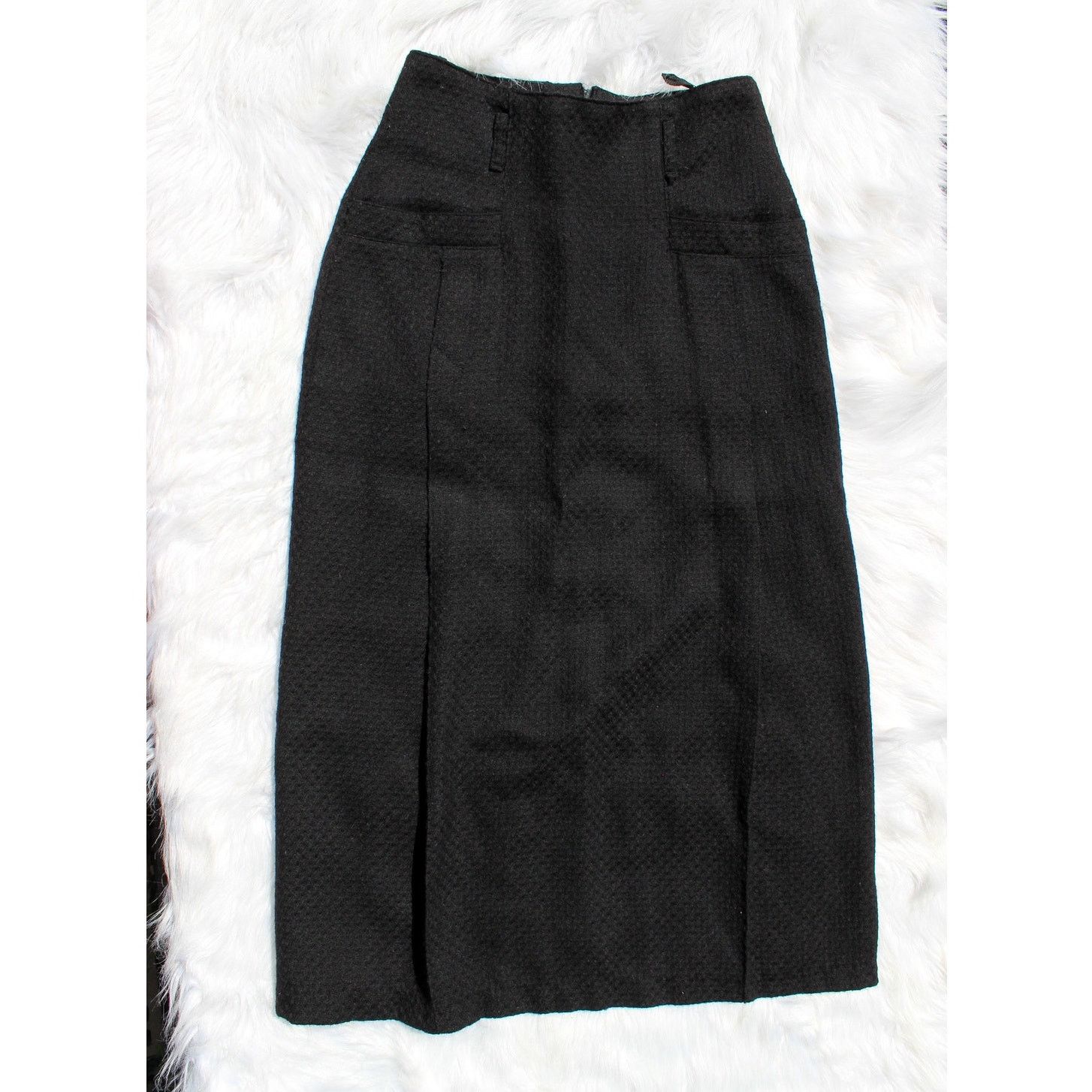 Other Steilmann Vintage Size 6 Wool Pleated Black Pencil Skirt Size 28" / US 6 / IT 42 - 1 Thumbnail