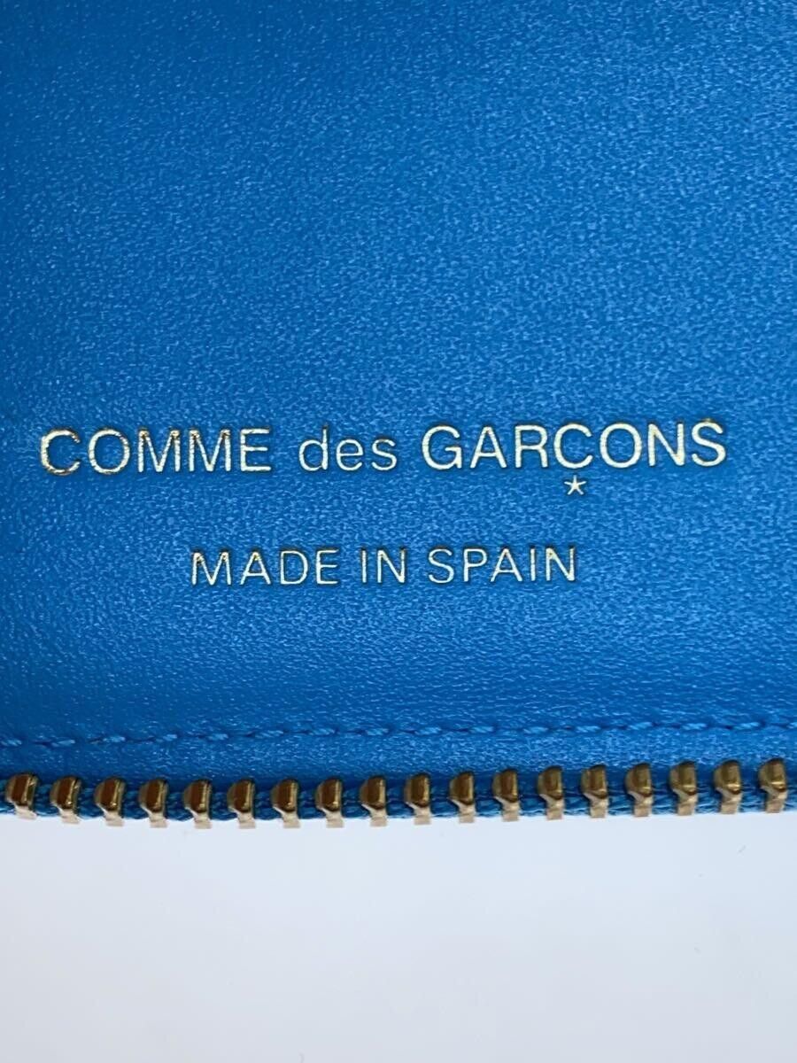 Wallet Round zip bi-fold leather plain Blue