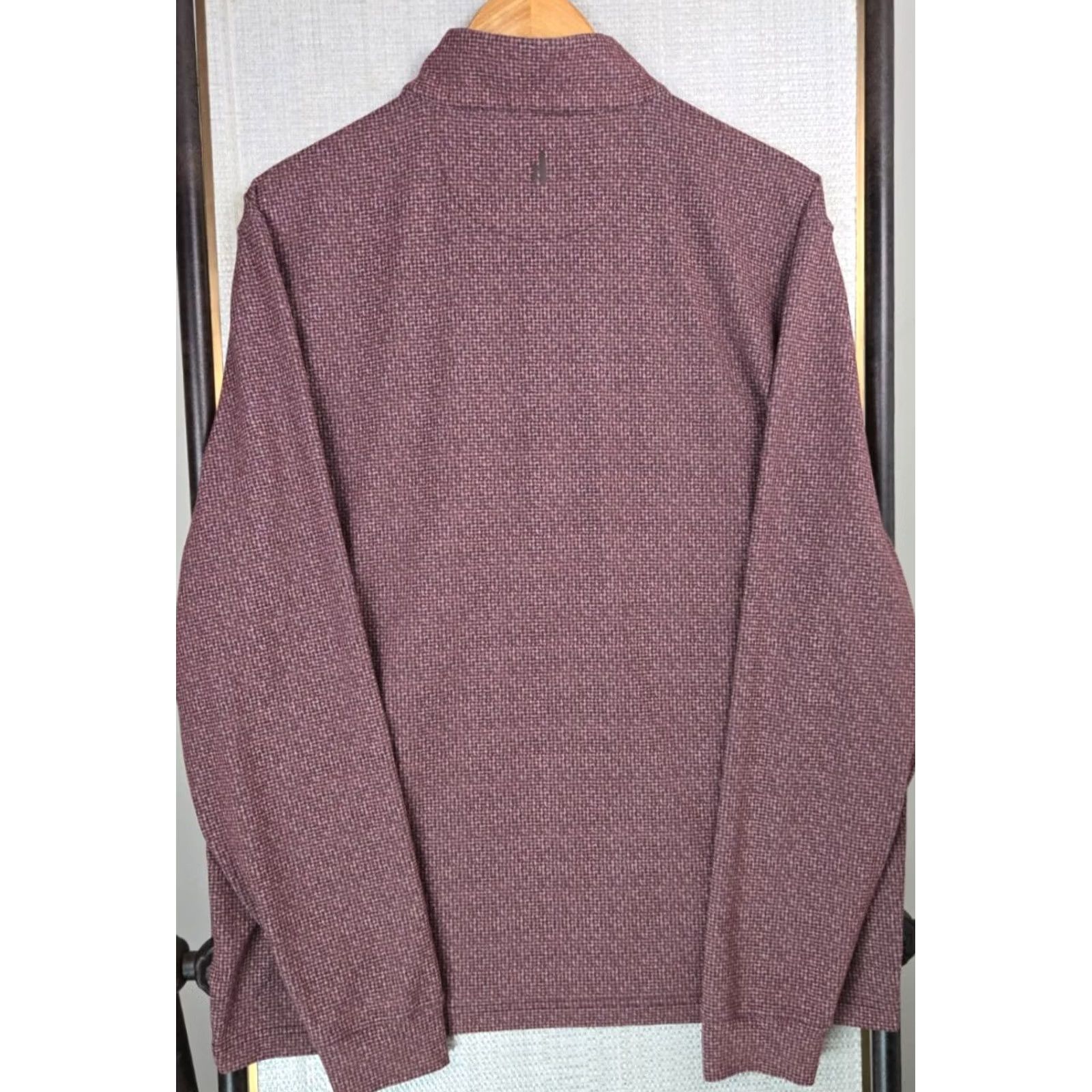 johnnie-O johnnie-O Mens 1/4 Zip Pullover Shirt Windshirt Basketweave Oxblood Red Size US L / EU 52-54 / 3 - 4 Thumbnail