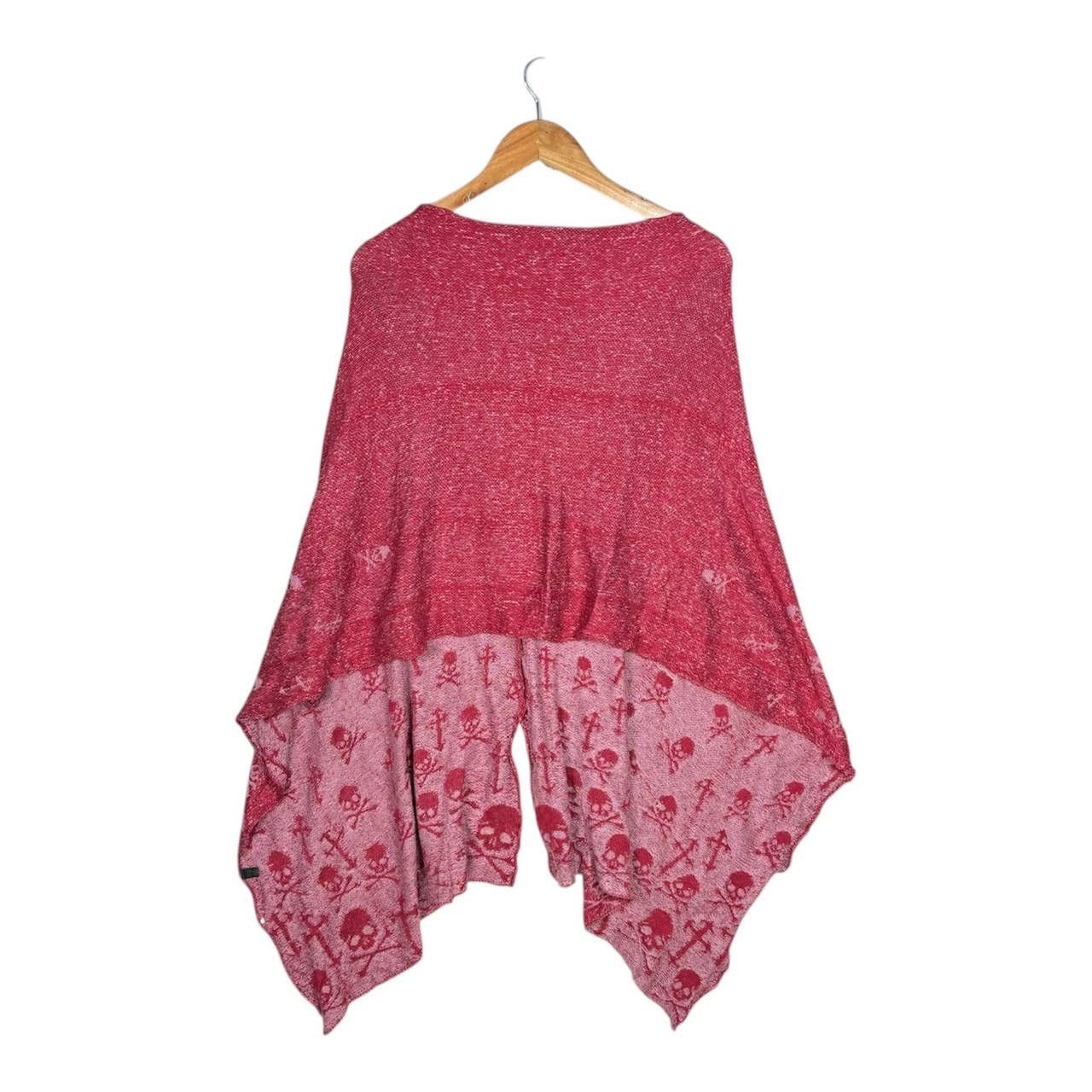 Sex Pot ReVeNGe Vtg Skull Crossbones Knit Poncho Cape Cardigan Pink Y2K M/L Size US L / EU 52-54 / 3 - 2 Thumbnail