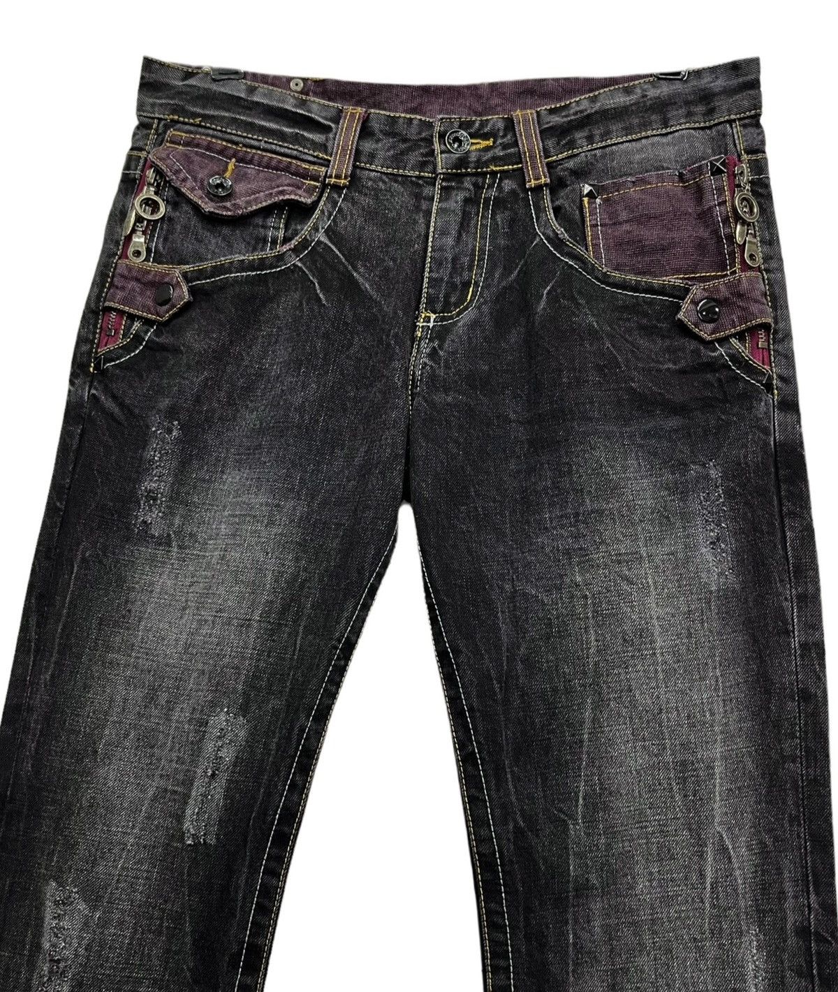 semanticdesign FYE🤘🏼SEMANTIC DESIGN Punk Multi Head Zipper Clawmark Flare Size US 30 / EU 46 - 3 Thumbnail