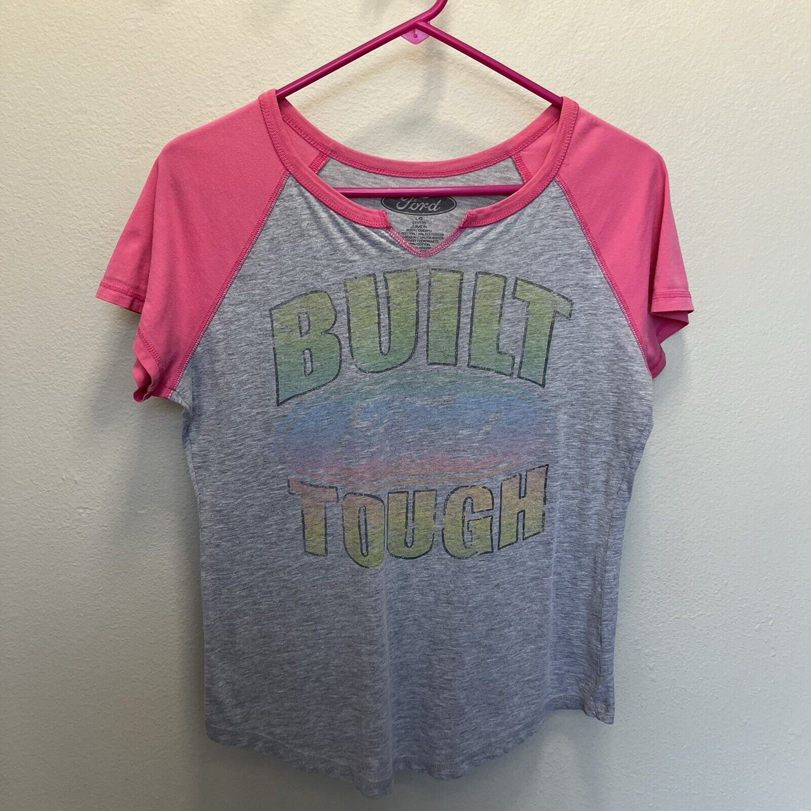 Ford Ford | Built Tough Rainbow Graphic Tee Henley Juniors Large Size L / US 10 / IT 46 - 2 Thumbnail