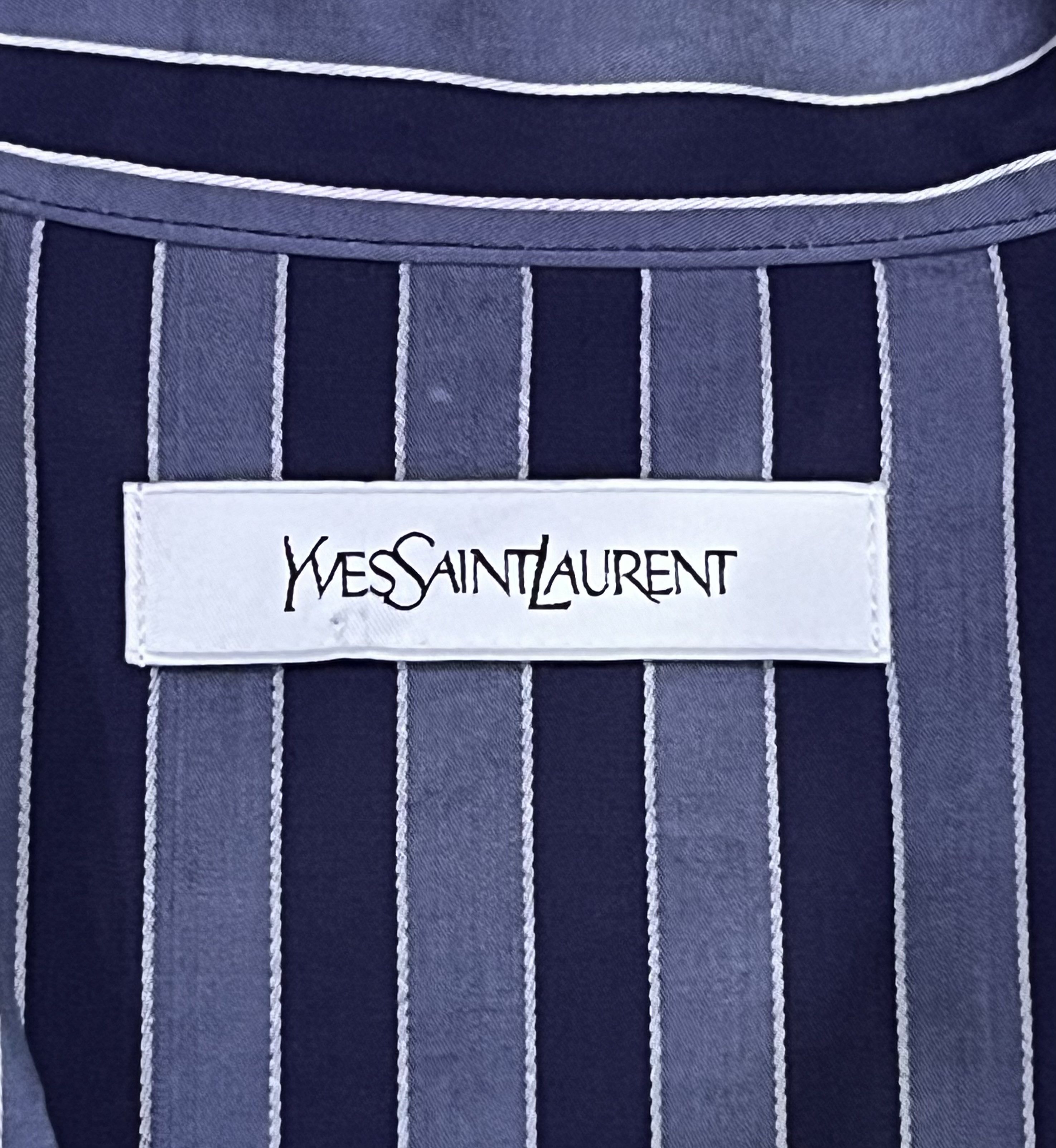 Yves Saint Laurent VERYRARE🔥Vintage YSL Stripe Pajama Set Big Logo Embroidery Size US M / EU 48-50 / 2 - 15 Thumbnail