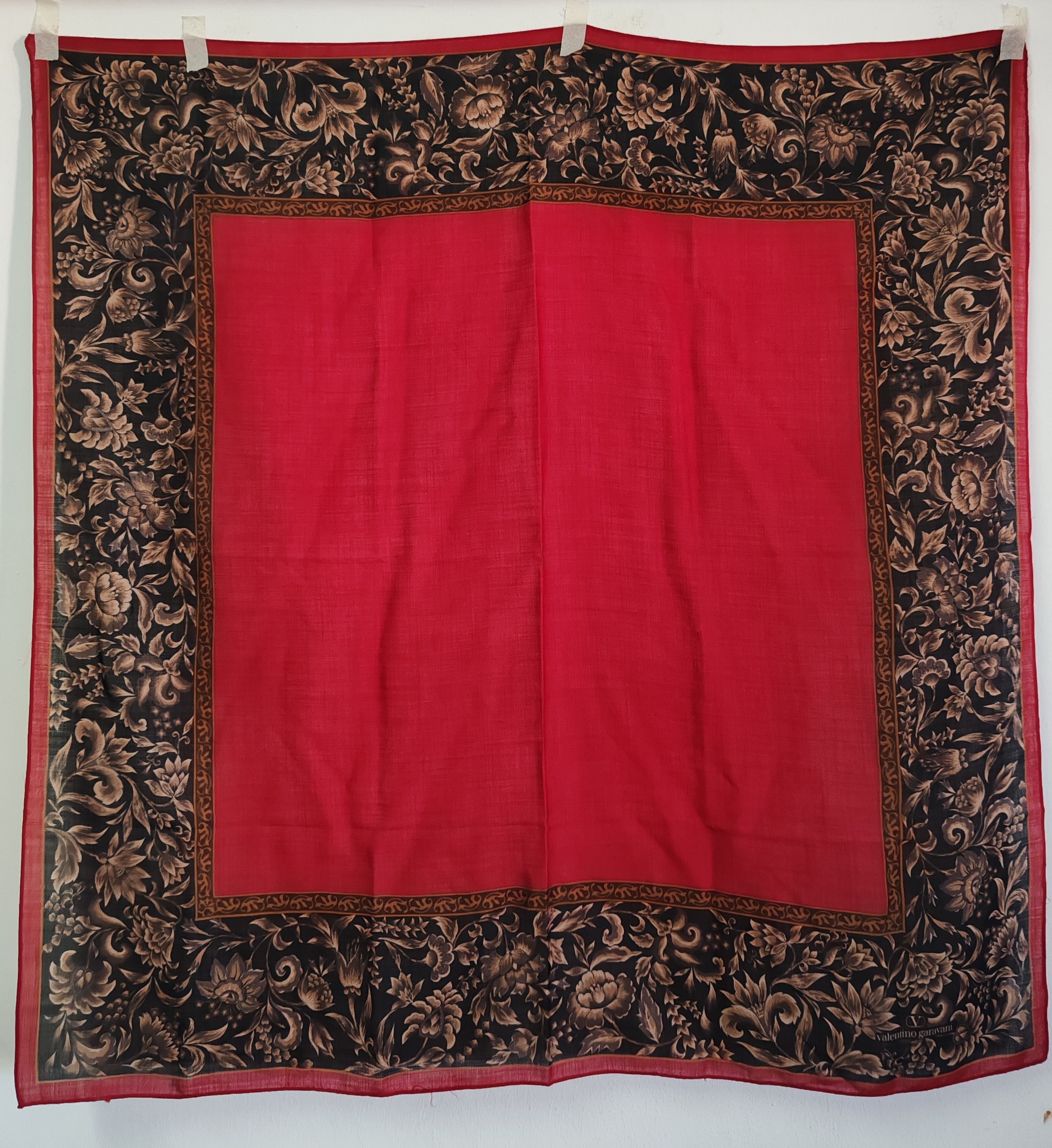 Valentino Vintage Wool Scarf Valentino Garavani Floral Filigree 38" Size ONE SIZE - 1 Thumbnail