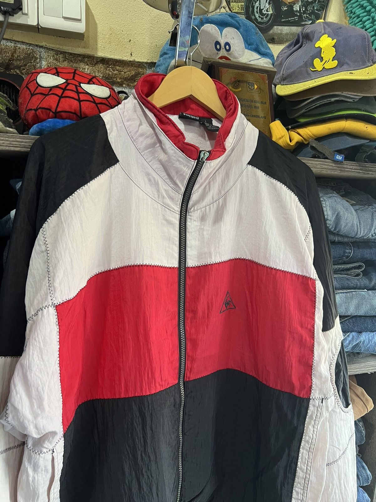 🔥Rare Le Coq Sportif Pathwork Coogi Style Zipper Jacket