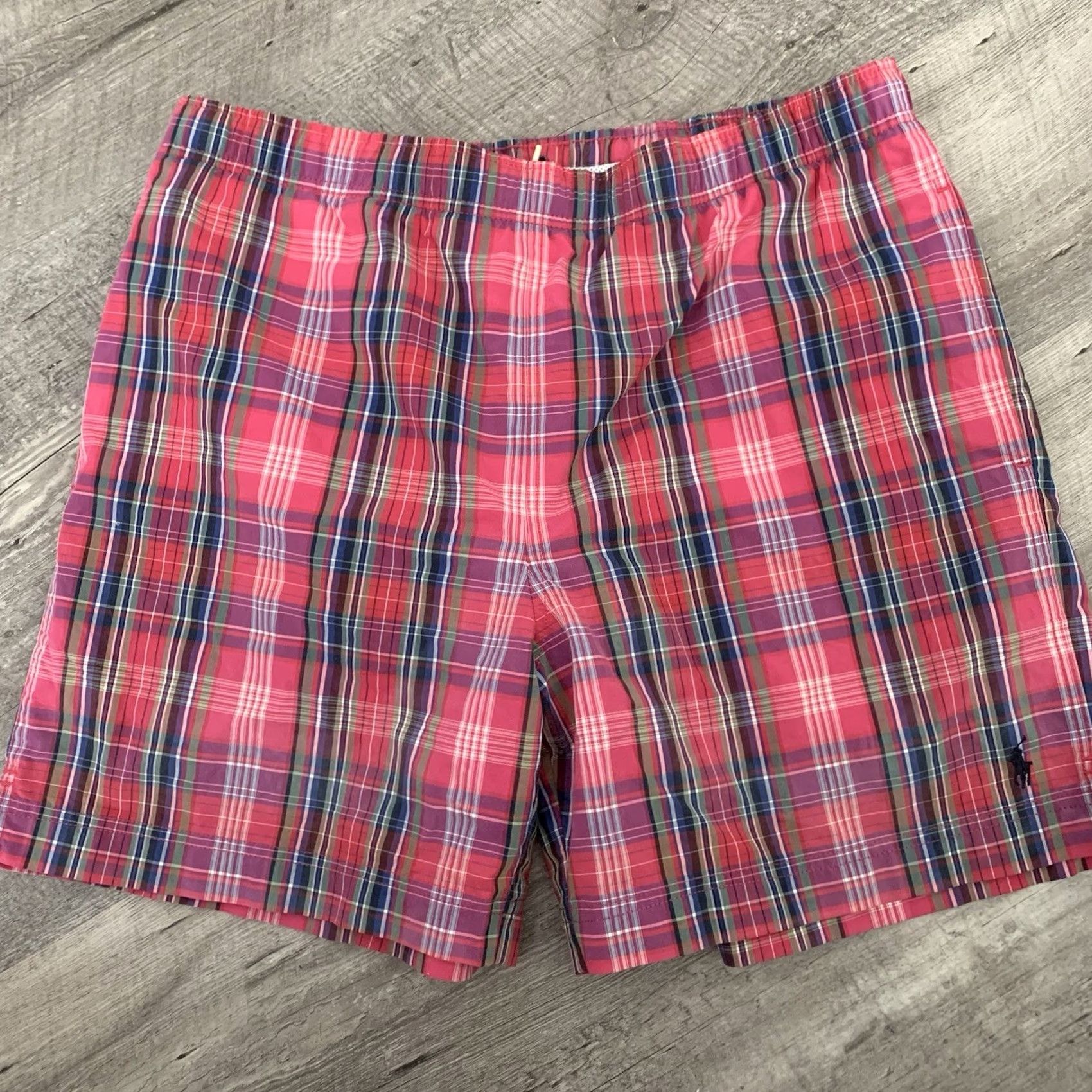 Vintage POLO SPORT Ralph Lauren Swim Trunks Mens Medium Dark Pink Plaid Lined Preppy Size US M / EU 48-50 / 2 - 6 Thumbnail