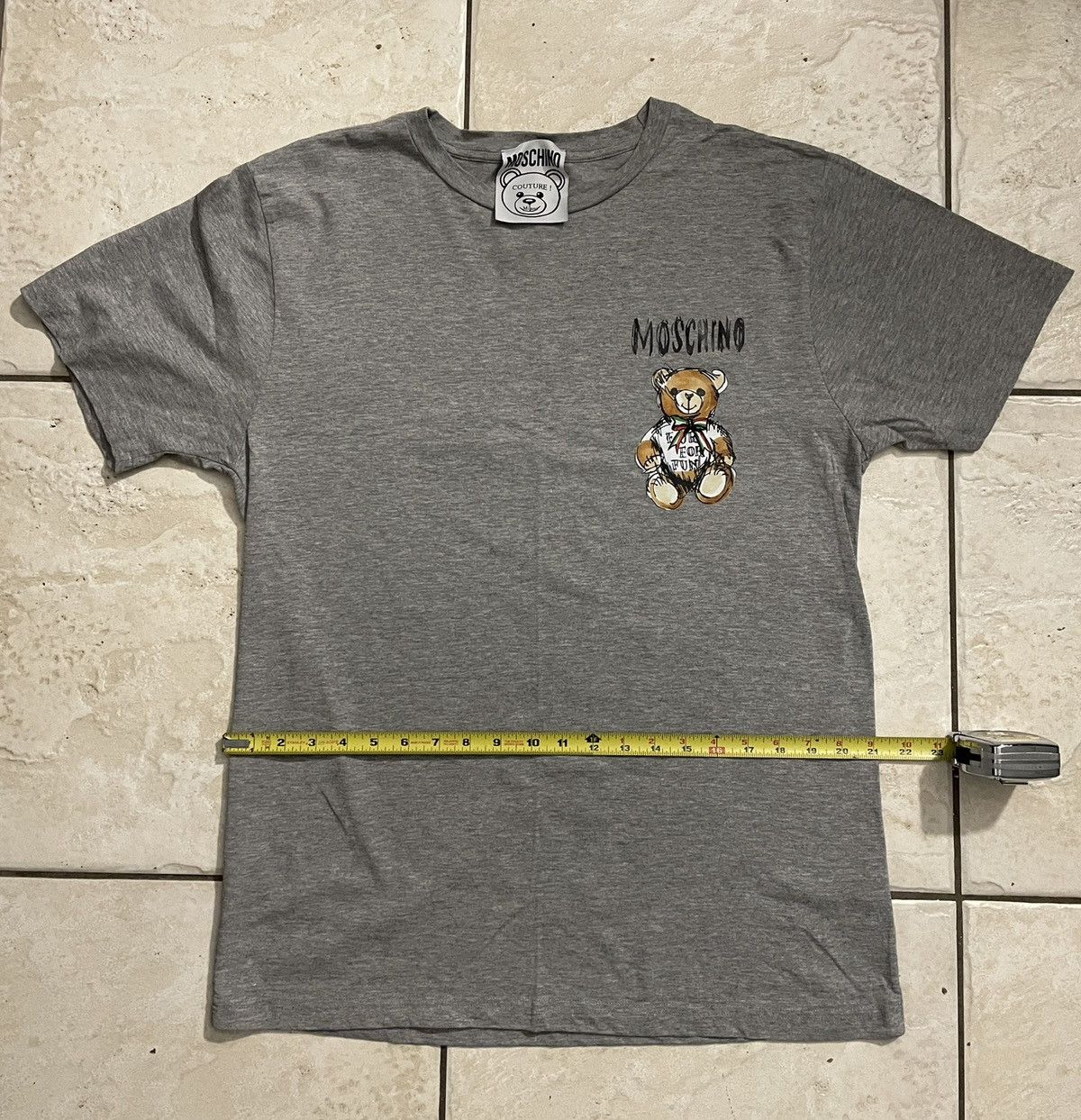 Moschino Moschino Men's Grey T-shirt Size US L / EU 52-54 / 3 - 3 Thumbnail