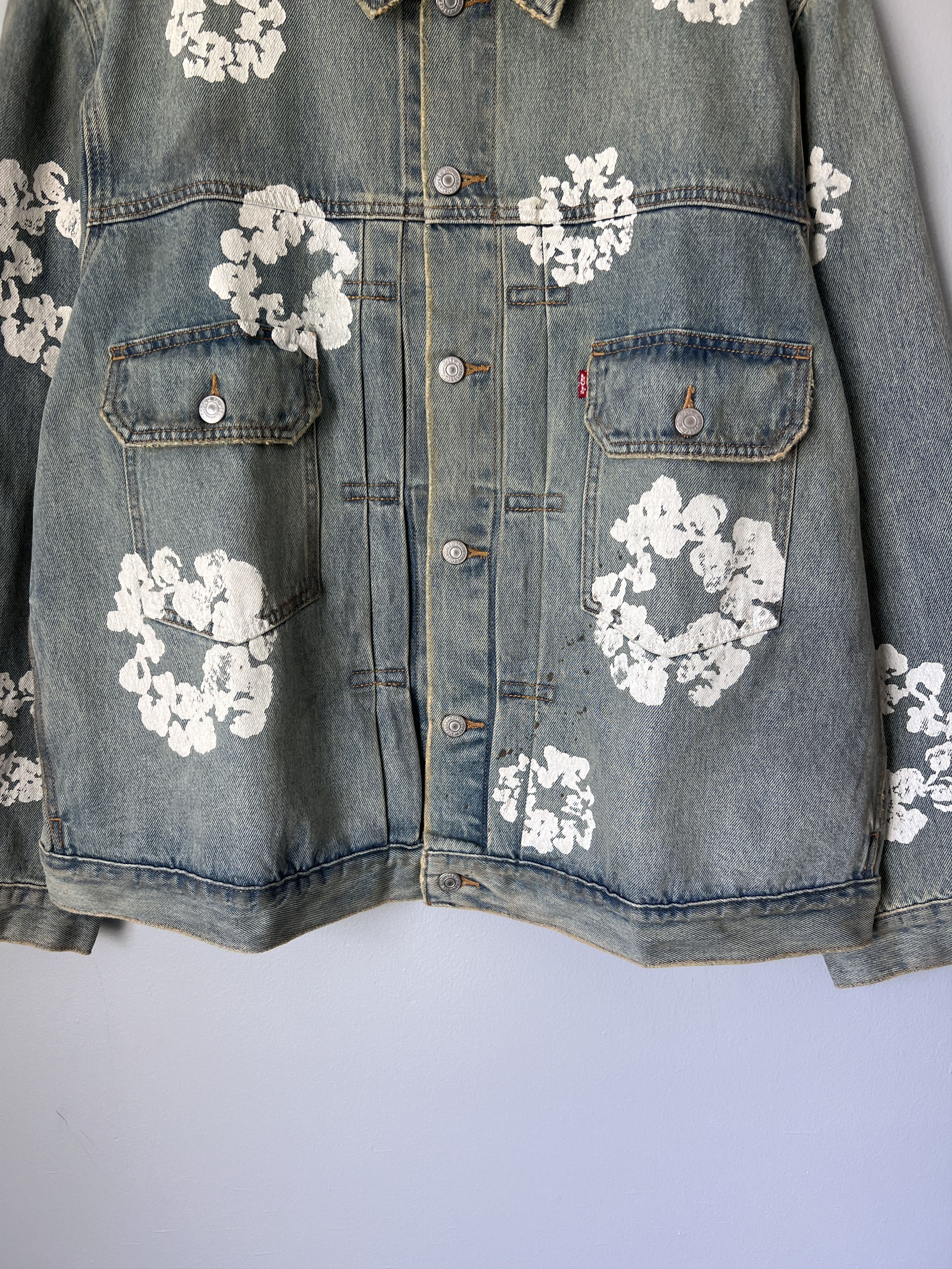 DENIM TEARS × Levi's Denim Tears Levi's Dirty Wash Wreath Type 2 Denim Jacket Size US XXL / EU 58 / 5 - 3 Thumbnail
