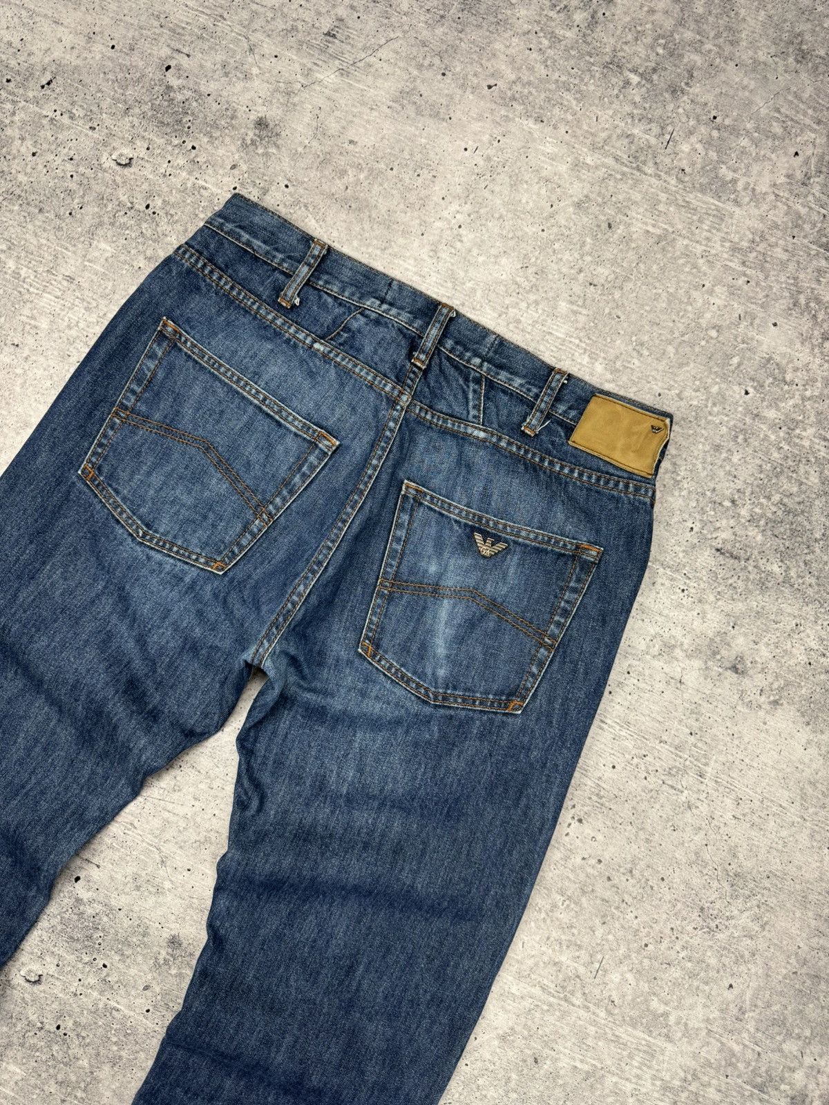 💥💥 Vintage Armani Jeans Y2K Metal Pocket Logo Jeans Pants