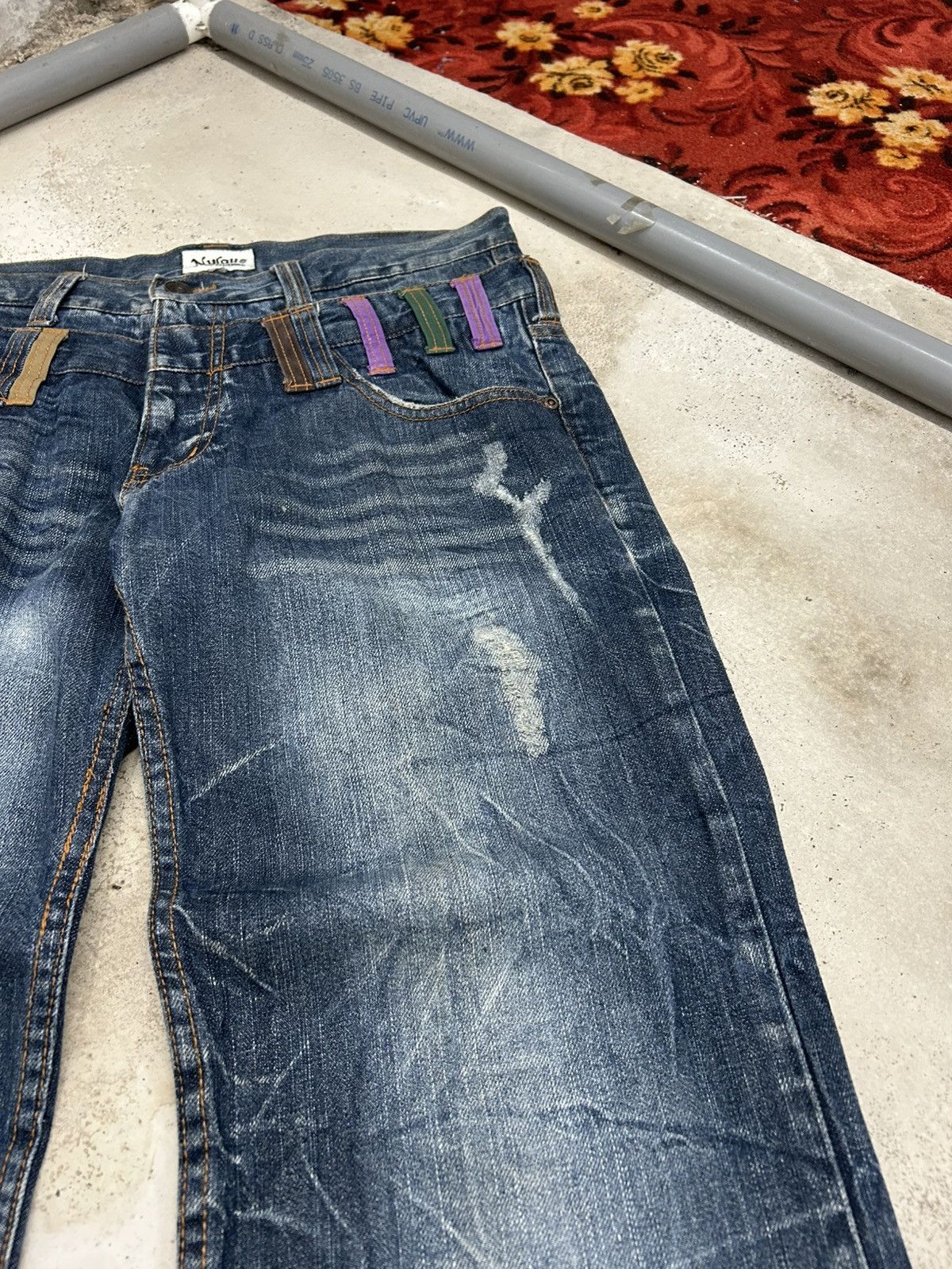 GOSTAR DE FUGA Vintage Y2k Nylaus Distressed Clawn Marks Straight Cut Size US 33 - 8 Thumbnail