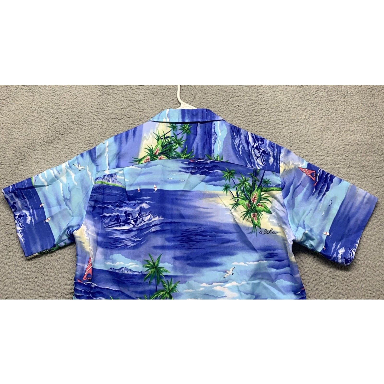 Vintage VINTAGE Royal Creations Mens Hawaiian Shirt Button-Up 1 Pocket Blue M Short Sleeve Size US M / EU 48-50 / 2 - 5 Thumbnail