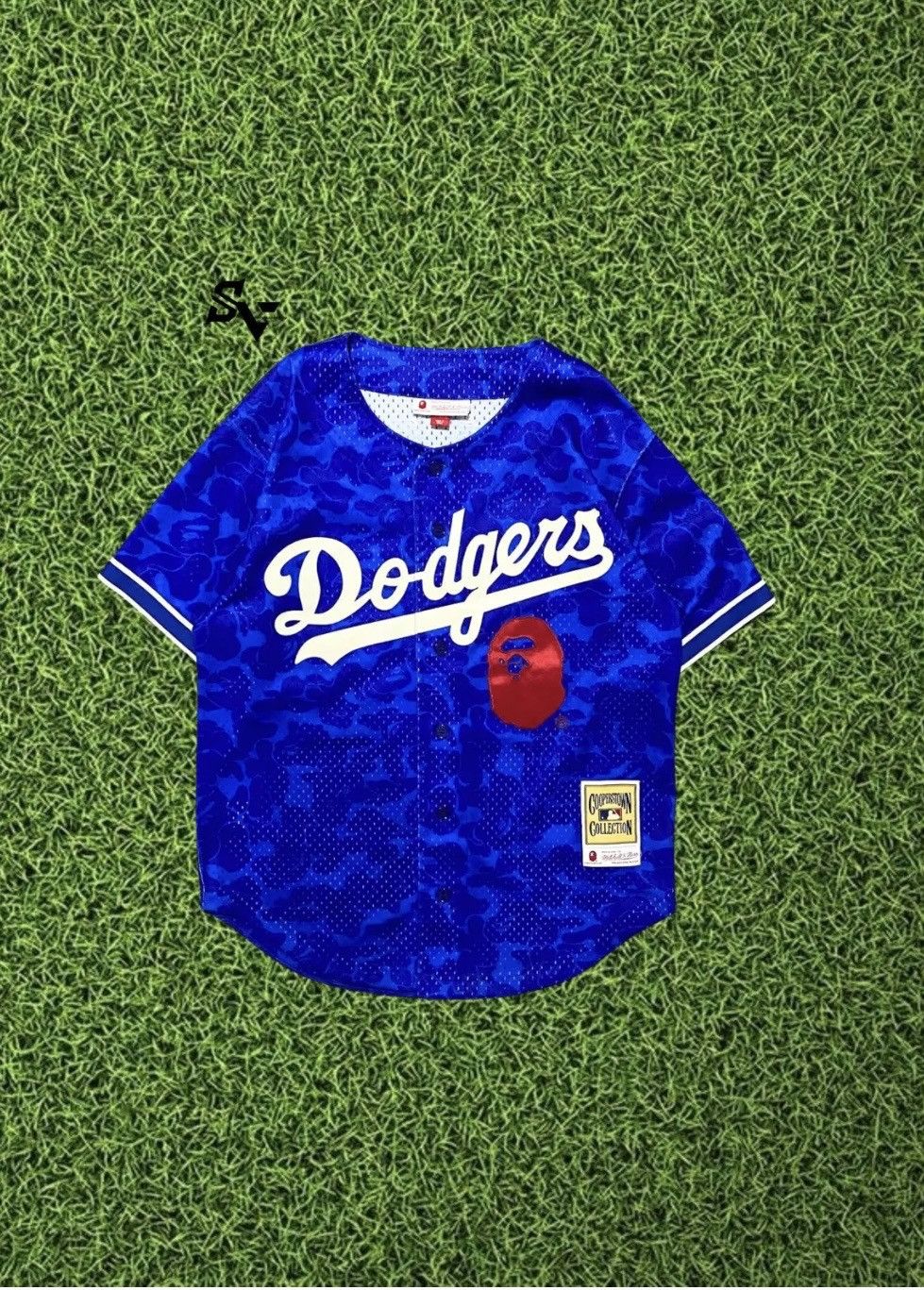 Bape × Mitchell & Ness Bape x Mitchell & Ness Dodgers Jersey Size US S / EU 44-46 / 1 - 1 Thumbnail