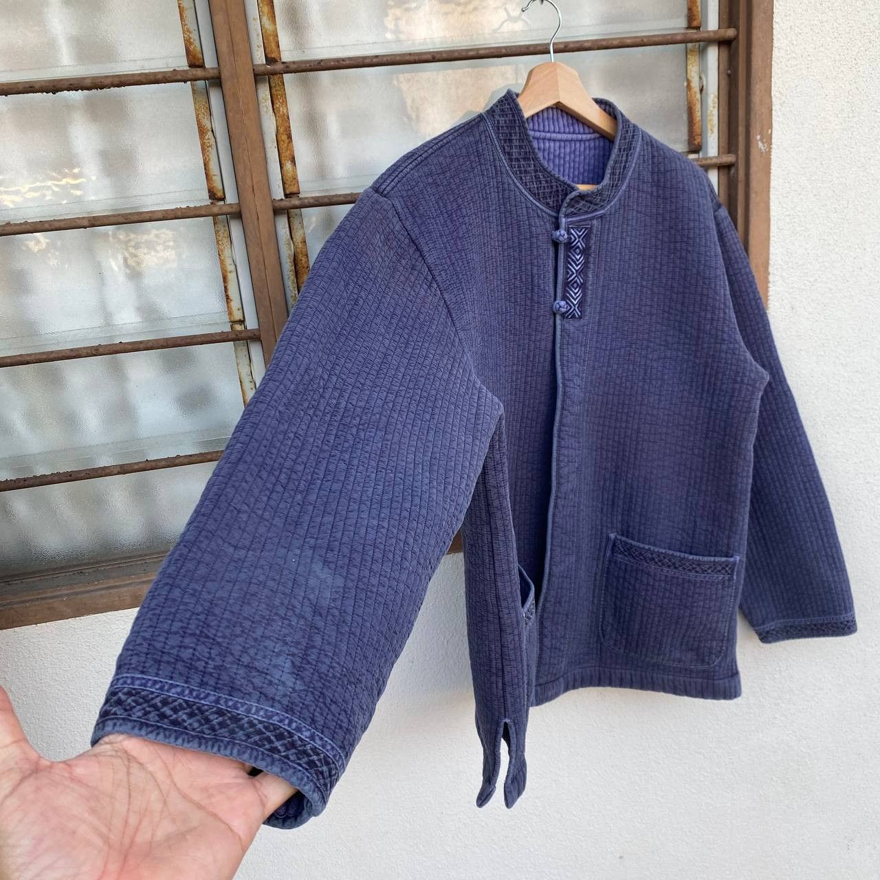 Japanese Brand 90s Vintage Japanese Indigo Blue Quilted KungFu Chore Jacket Size US L / EU 52-54 / 3 - 6 Thumbnail