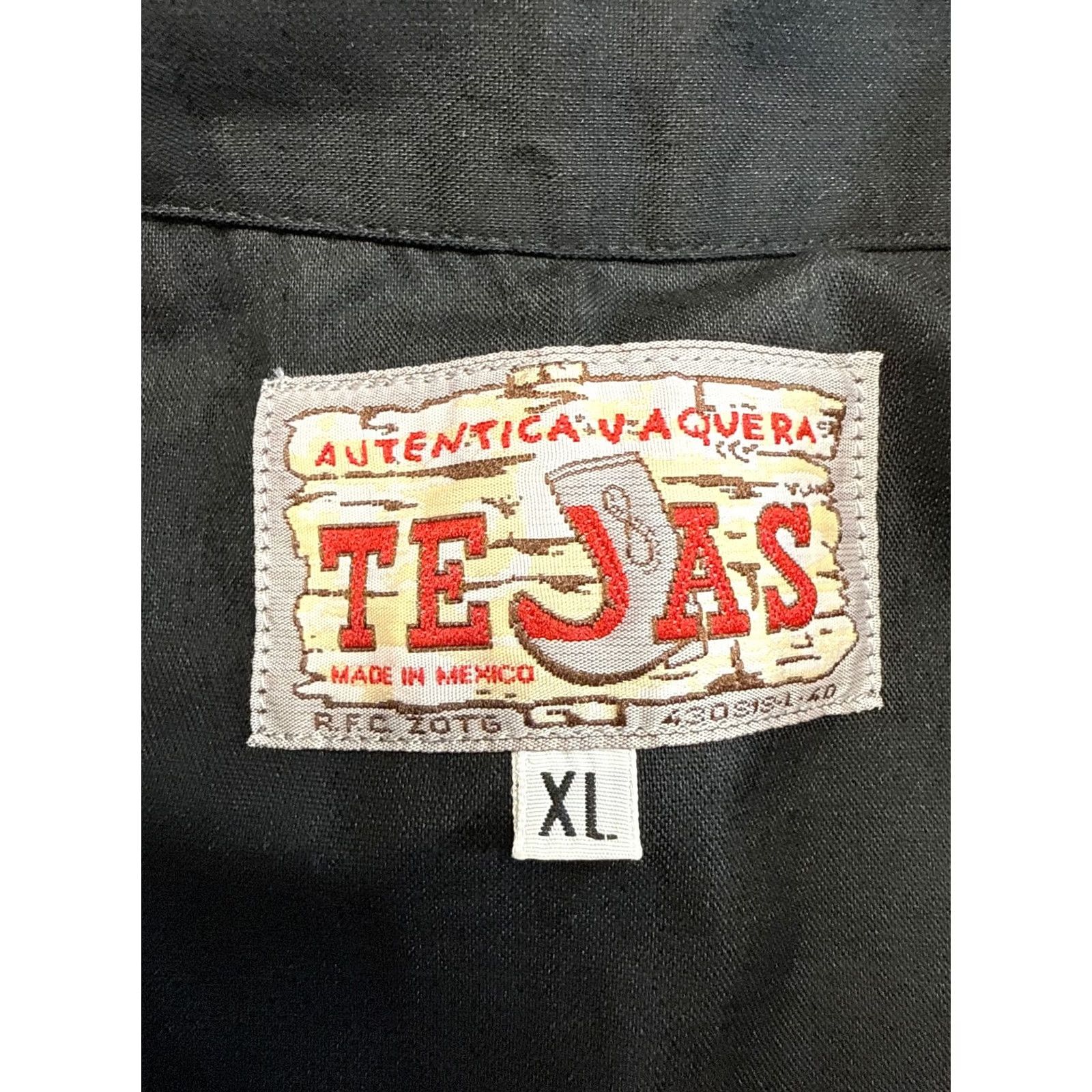 Vintage Vintage Vaquvera Tejax Mexico Embroidred Snap Button Black Shirt Mens XL Size US XL / EU 56 / 4 - 2 Thumbnail