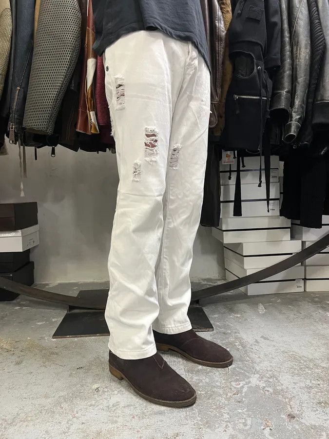 Designer × Dolce & Gabbana × Vintage AW2003 Dolce & Gabbana White Distressed Pants Size US 31 - 3 Thumbnail