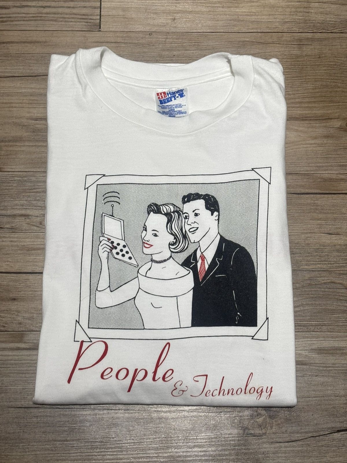 Vintage Vintage “People and Technology” T-shirt Size US XL / EU 56 / 4 - 3 Thumbnail