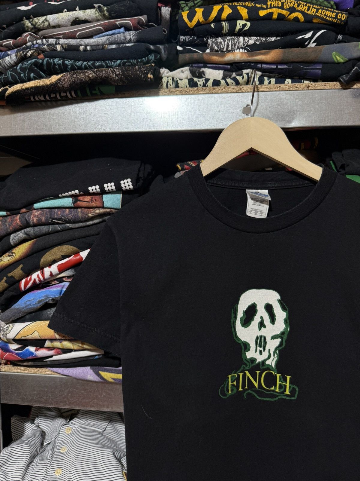 Band Tees × Vintage Vintage Y2K Finch Band Ghost Skull Goth Rock Graphic T-Shirt Size L / US 10 / IT 46 - 3 Thumbnail
