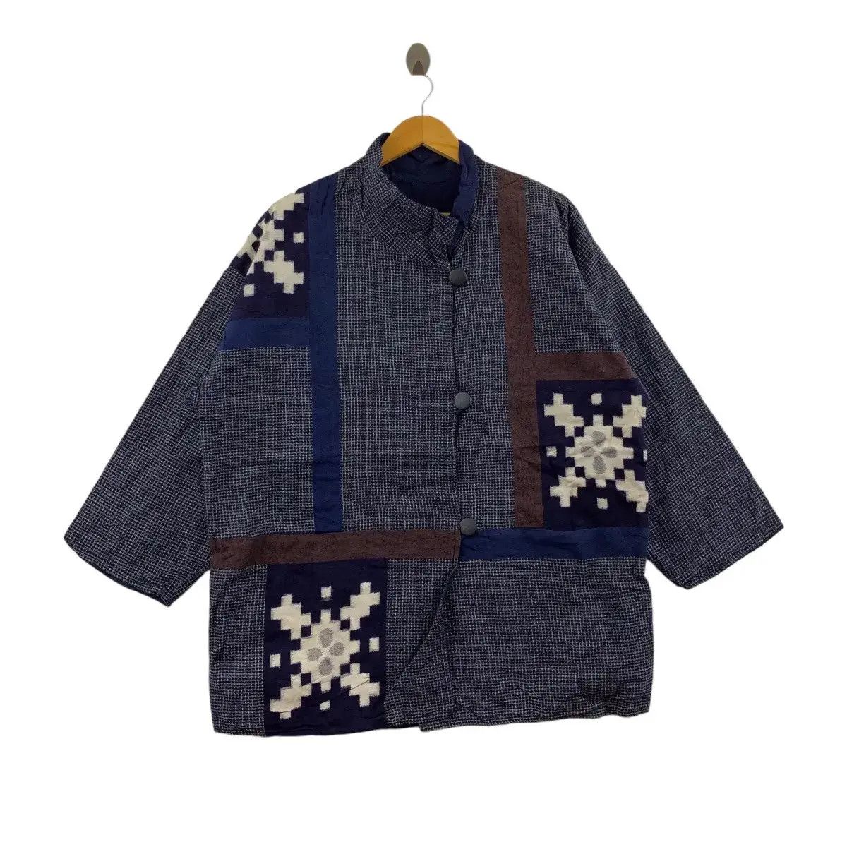Japanese Brand Vintage 80’ JAPAN KIMONO Reversible Pure Natural Dye Jacket Size US XL / EU 56 / 4 - 4 Thumbnail