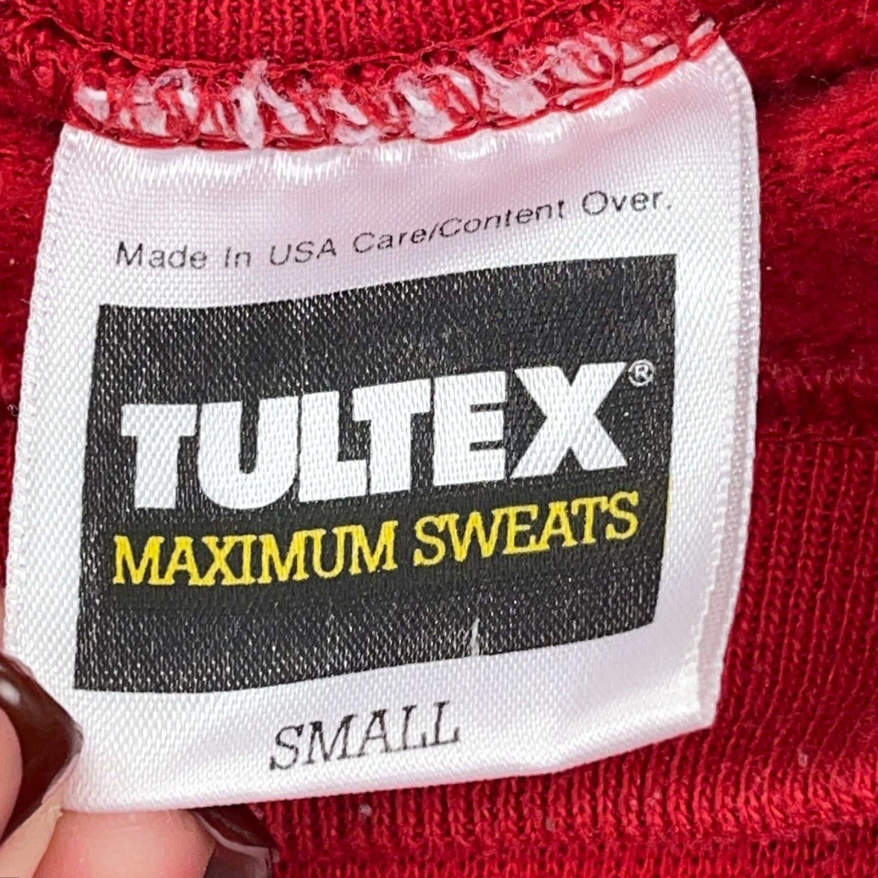 Tultex Vintage Christmas Sweater Women Small Red Crew Neck Sweatshirt USA 90s Holiday Tultex Cotton Cotton Blend Polyester Fleece Logo Size S / US 4 / IT 40 - 4 Thumbnail