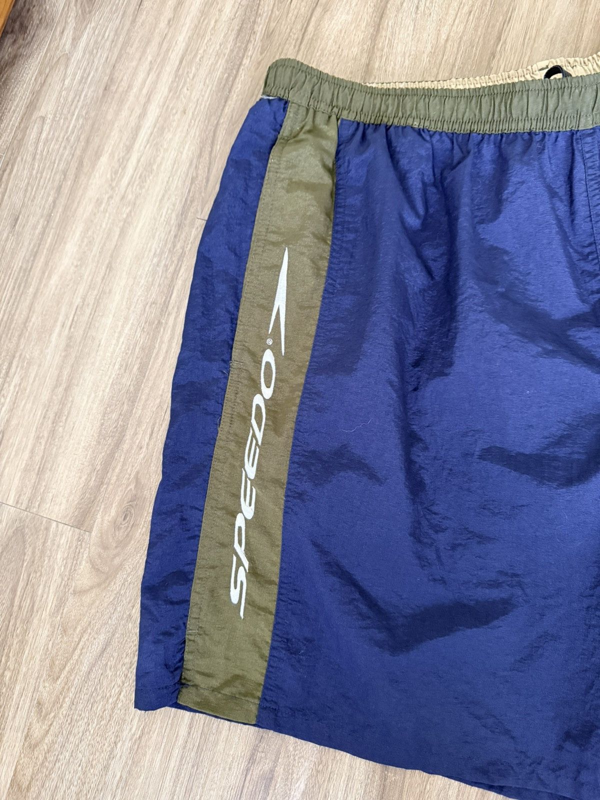 Speedo Vintage Speedo Nylon Swim Trunks XL Navy/Green Size US 36 / EU 52 - 2 Thumbnail