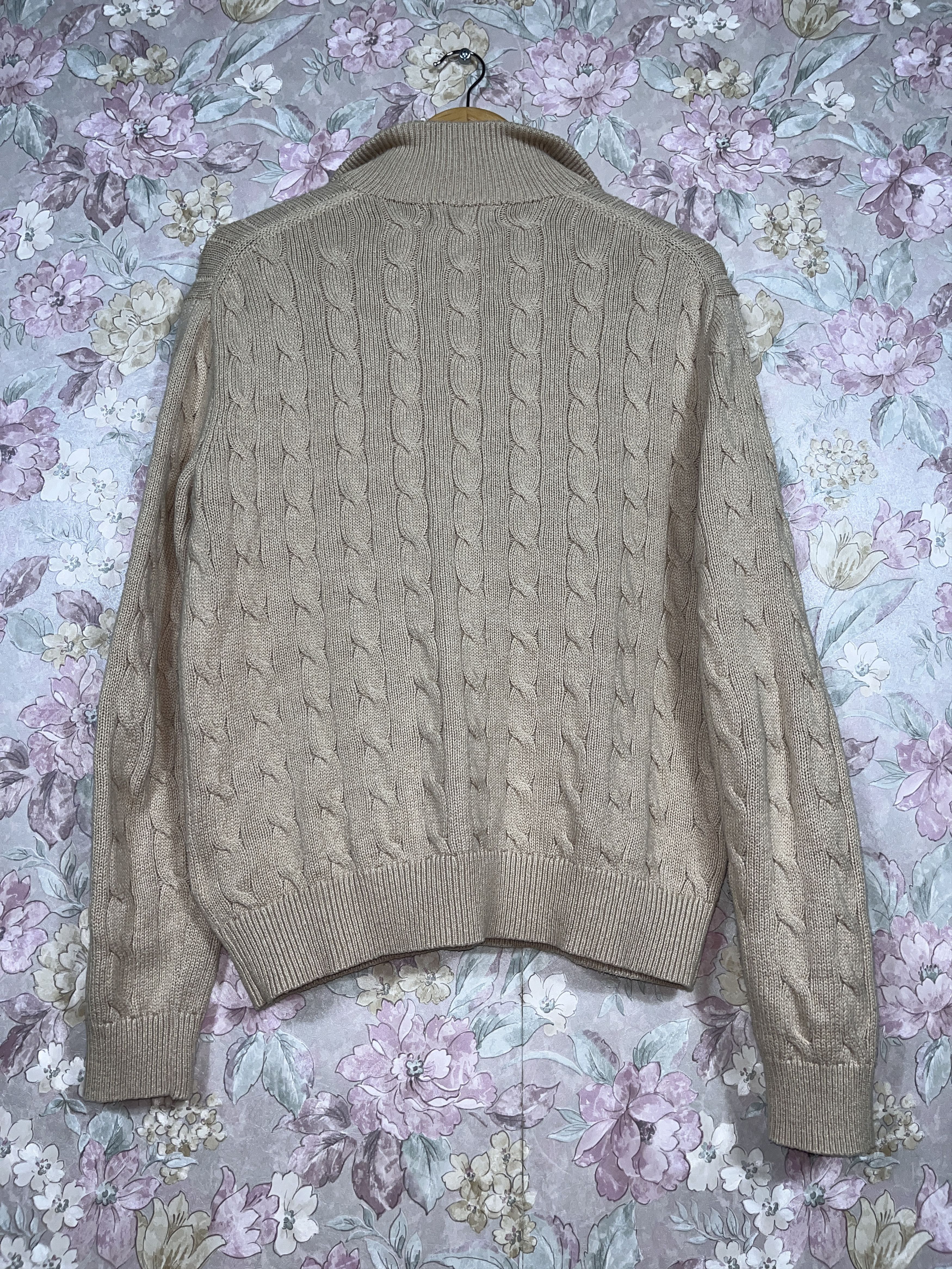 Polo Ralph Lauren Polo Ralph Lauren Beige quarter zip cable knit sweater Size US M / EU 48-50 / 2 - 7 Thumbnail